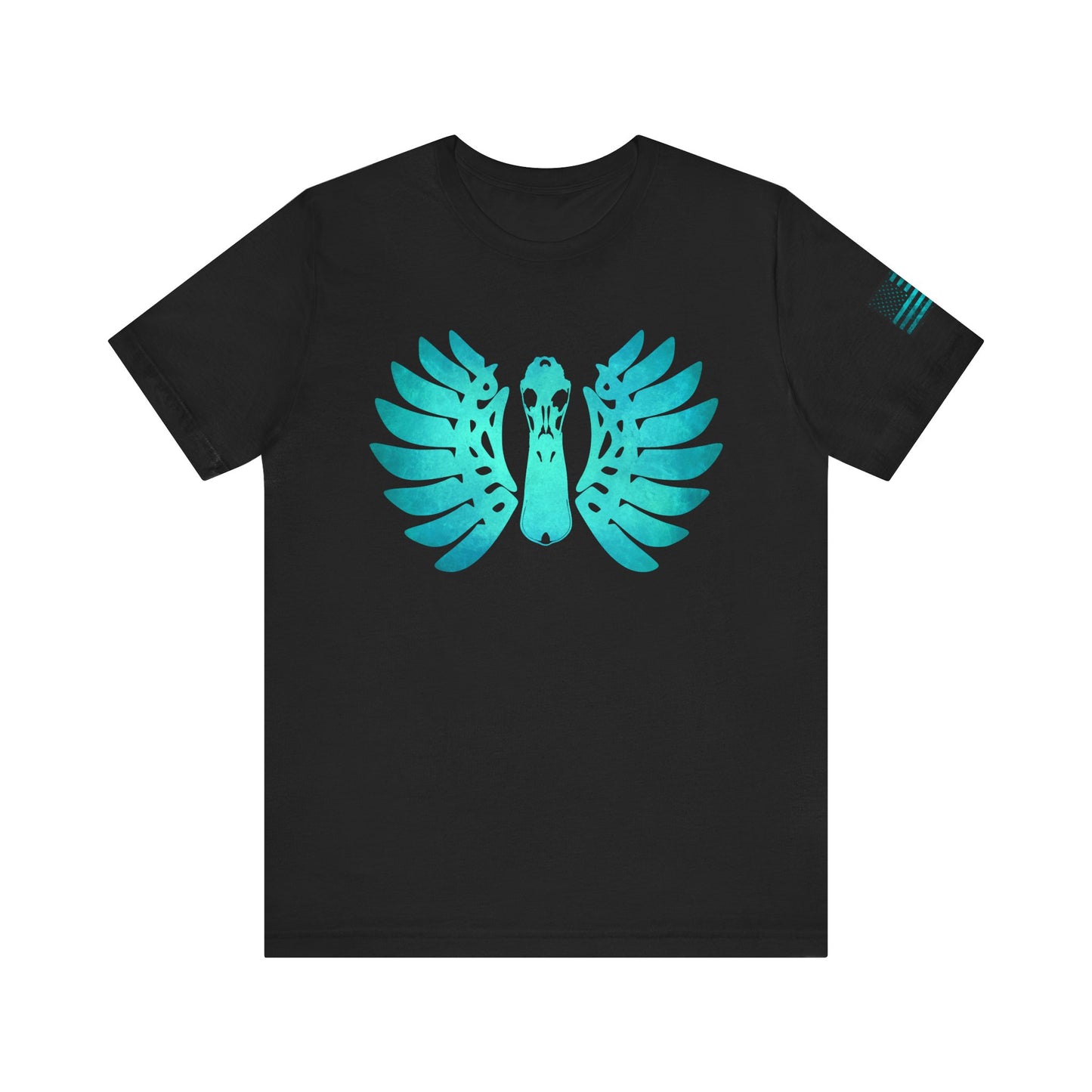 Duck Skull Wings T-Shirt – Ice Blue Bone-Wing Design, 100% Airlume Cotton Hunting Tee, Breathable & Durable Outdoor Shirt