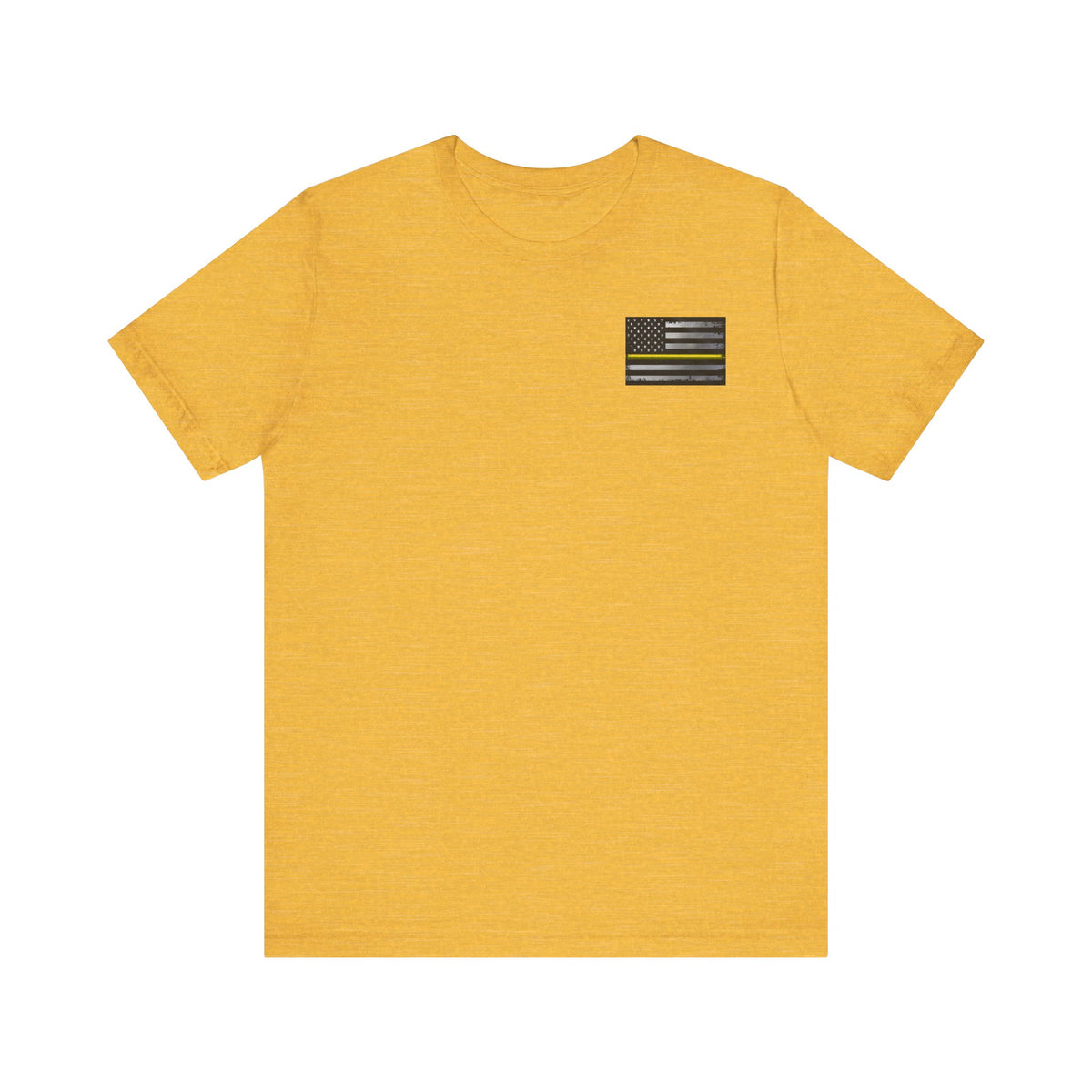 Thin Yellow Line American Flag Skull Tee