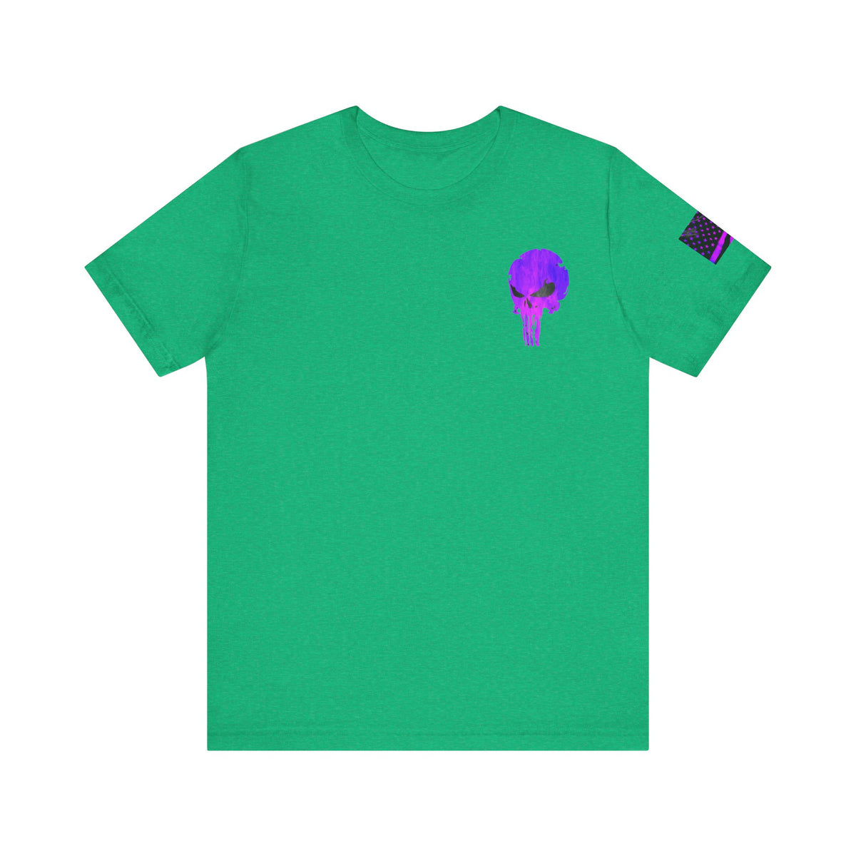 Purple Grunge Punisher Skull – Neon Grunge Vigilante Graphic for Shirts, Decals & Prints