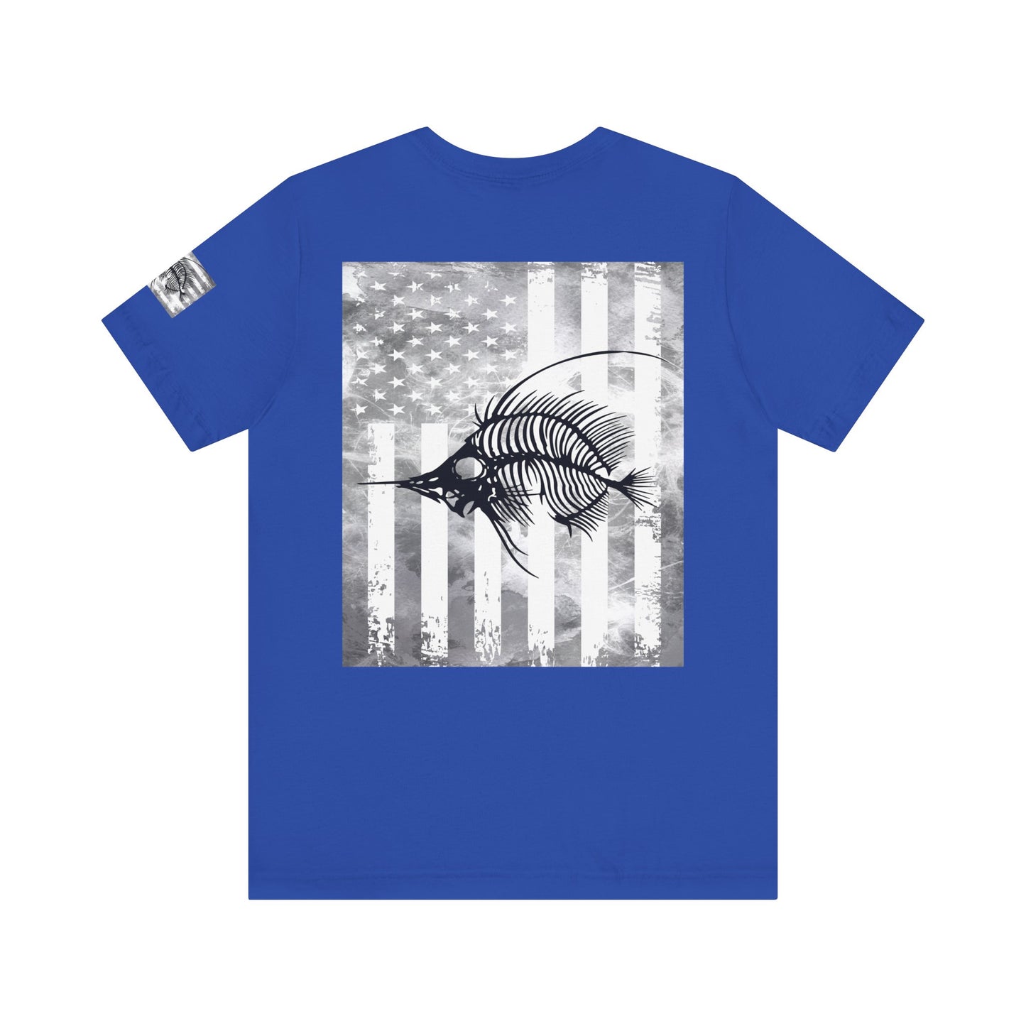 SwordFish Skeleton Grunge American Flag Tee, Patriotic USA Shirt, Vintage American Flag