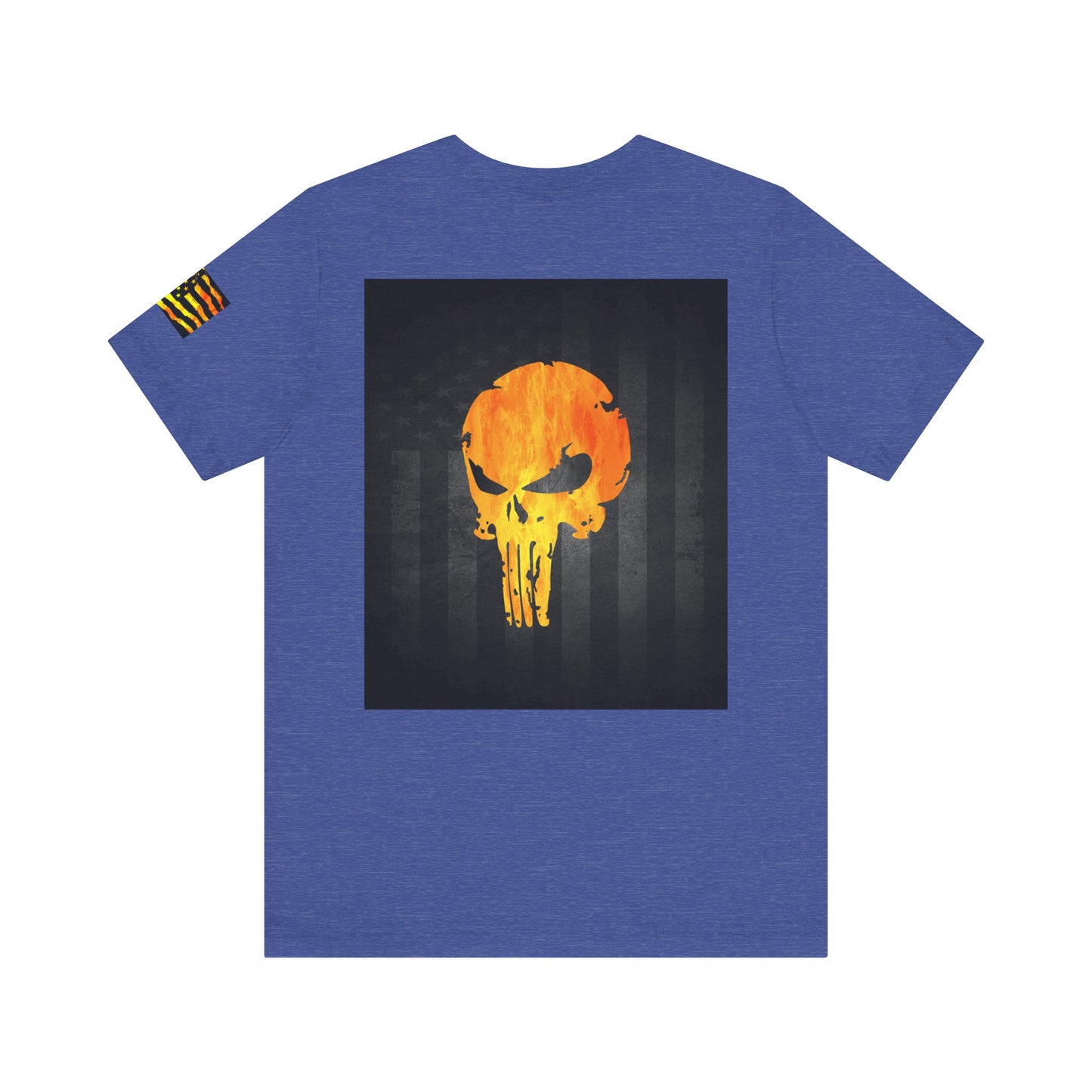 Orange Grunge Punisher Skull – Neon Grunge Vigilante Graphic for Shirts, Decals & Prints