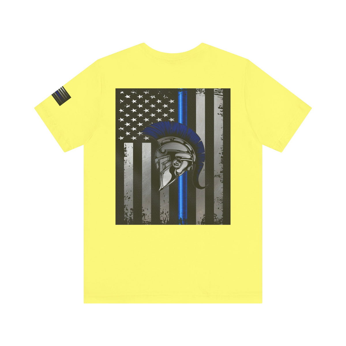 Spartan Thin Blue Line American Flag T-Shirt – Honor & Valor Police Tribute Tee