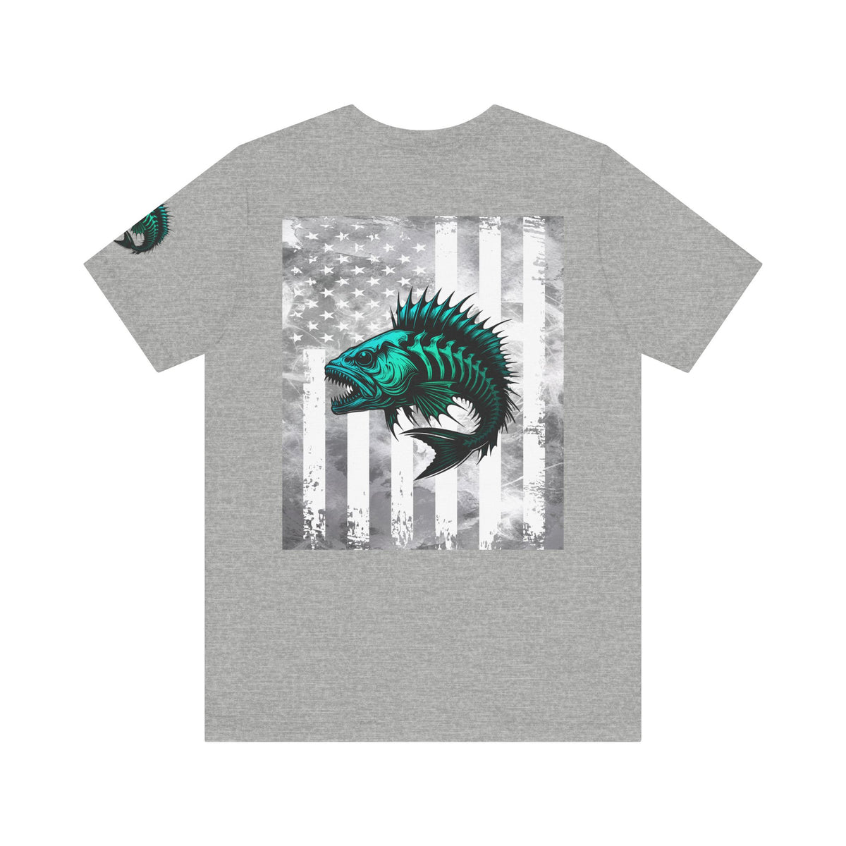 Fishing Grunge American Flag Tee, Patriotic USA Shirt, Vintage American Flag