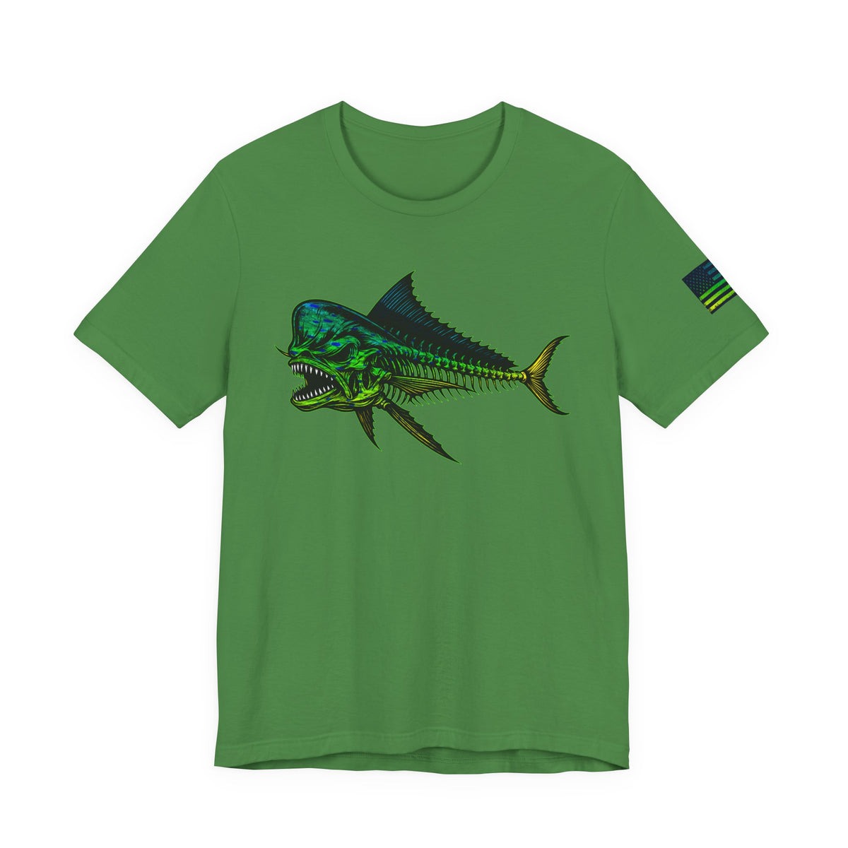 The Mahi Angler Grunge American Flag Tee, Patriotic USA Shirt, Vintage American Flag