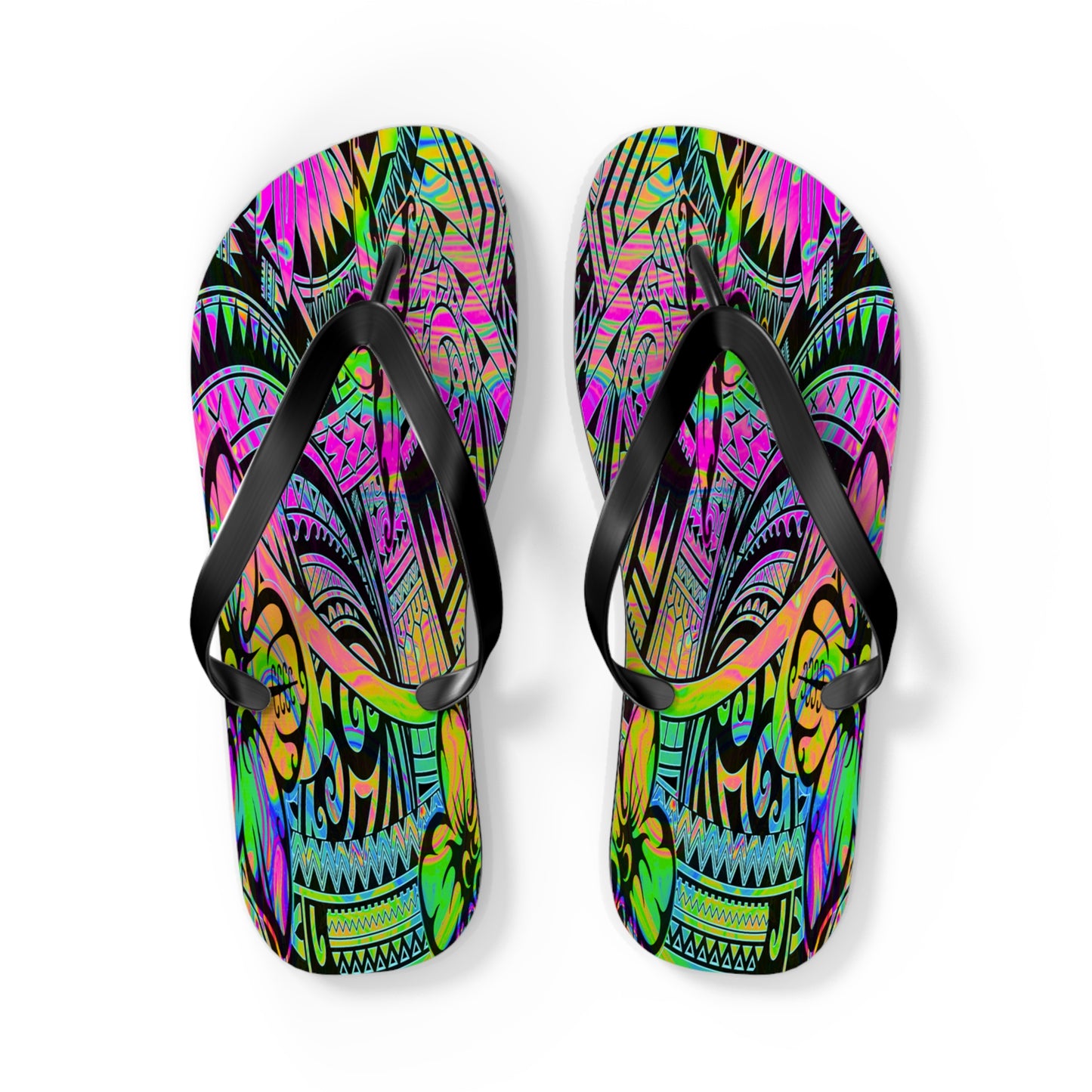 Polynesian Flip Flops | Vibrant Beach Footwear | Summer Sandals | Bohemian Style | Gift for Travelers, Festivals