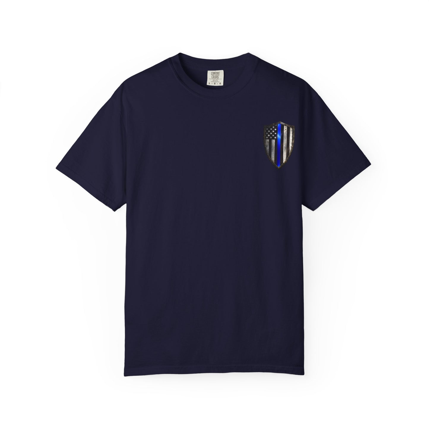 Thin Blue Line Skull T-Shirt — American Flag Police Support Tee