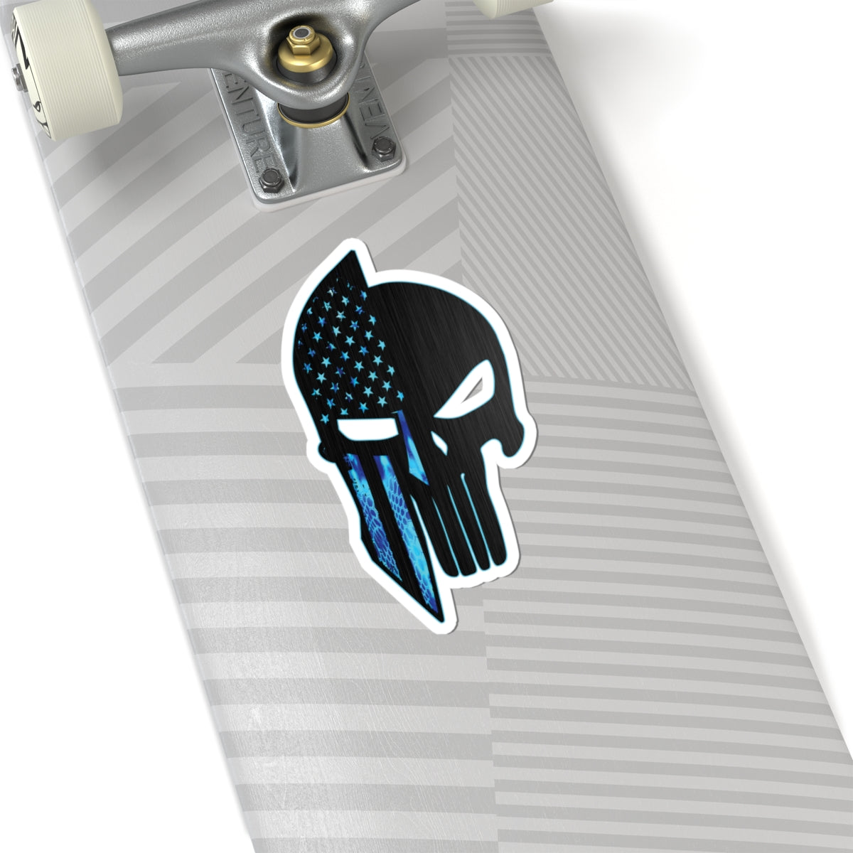 Blue Spartan Warrior Skull Thin Blue Line Police Support Sticker ArtKiss-Cut Stickers