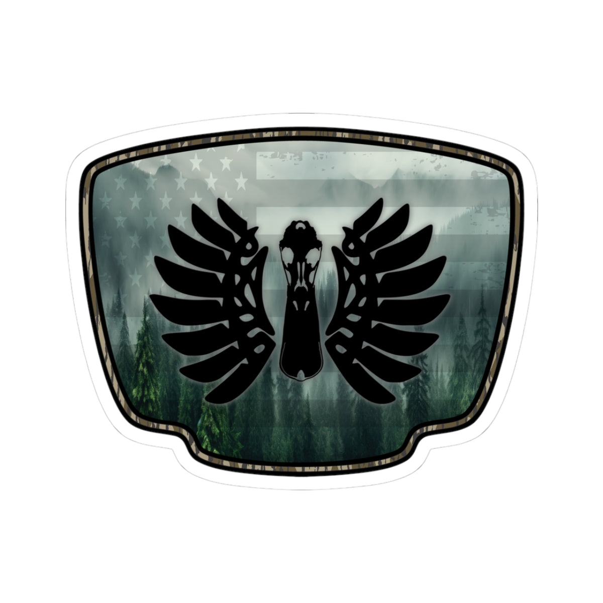 Camo Duck Hunting Badge Patriot kiss-cut stickers