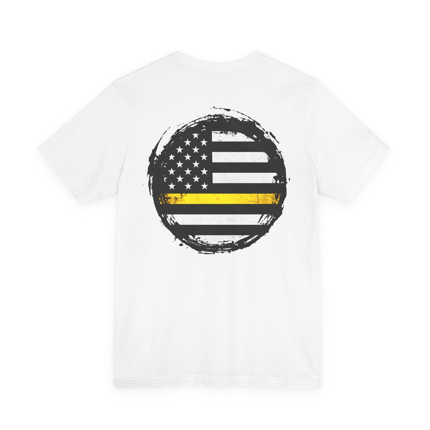 Thin Yellow Line American Flag Tee, Dispatcher Gift, Unisex T-Shirt, 911 Operator Shirt, Patriotic Graphic Tee