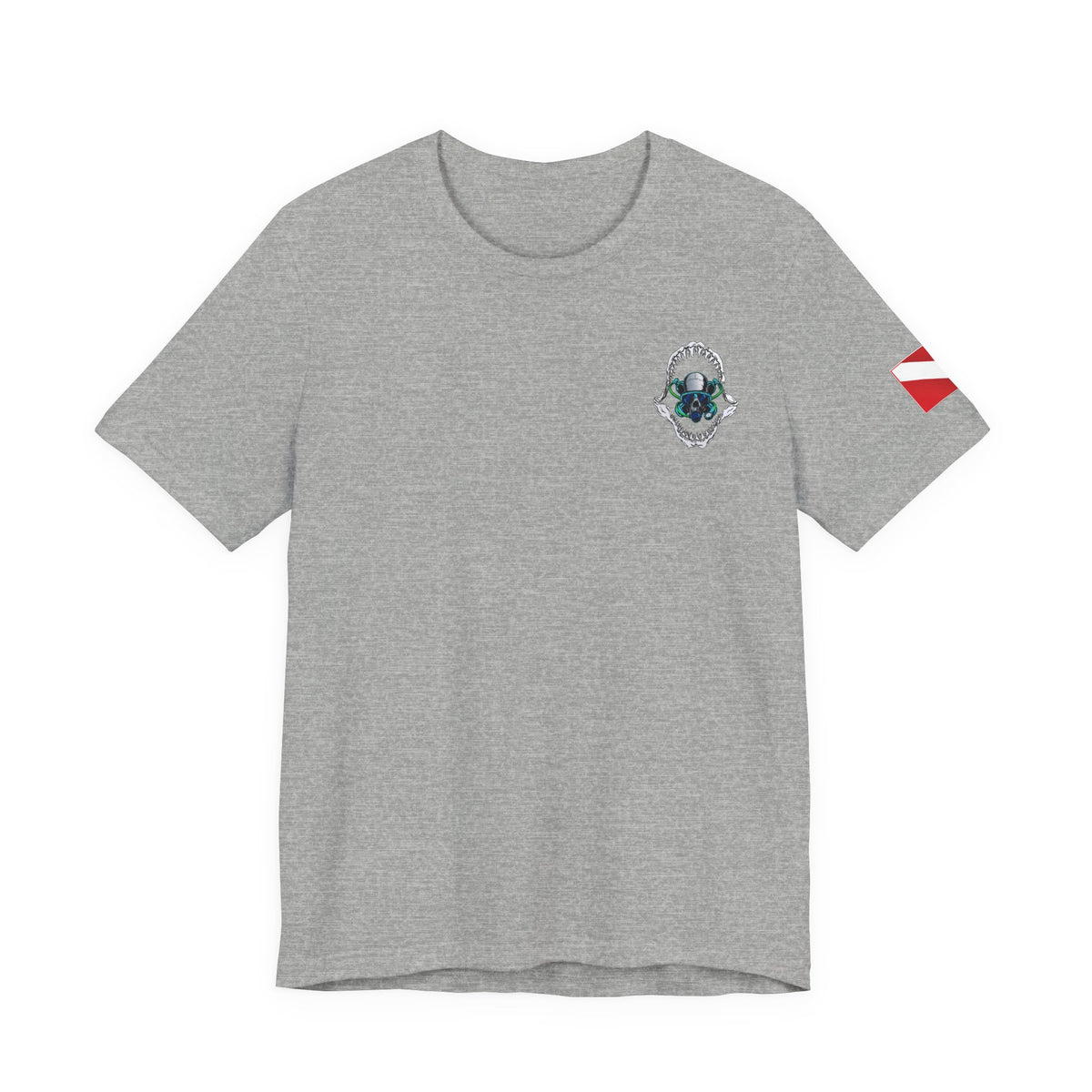 Scuba Skull Shark Graphic Tee, Dive Shirt, Beachwear, Summer Fashion, Gift for Ocean Lovers