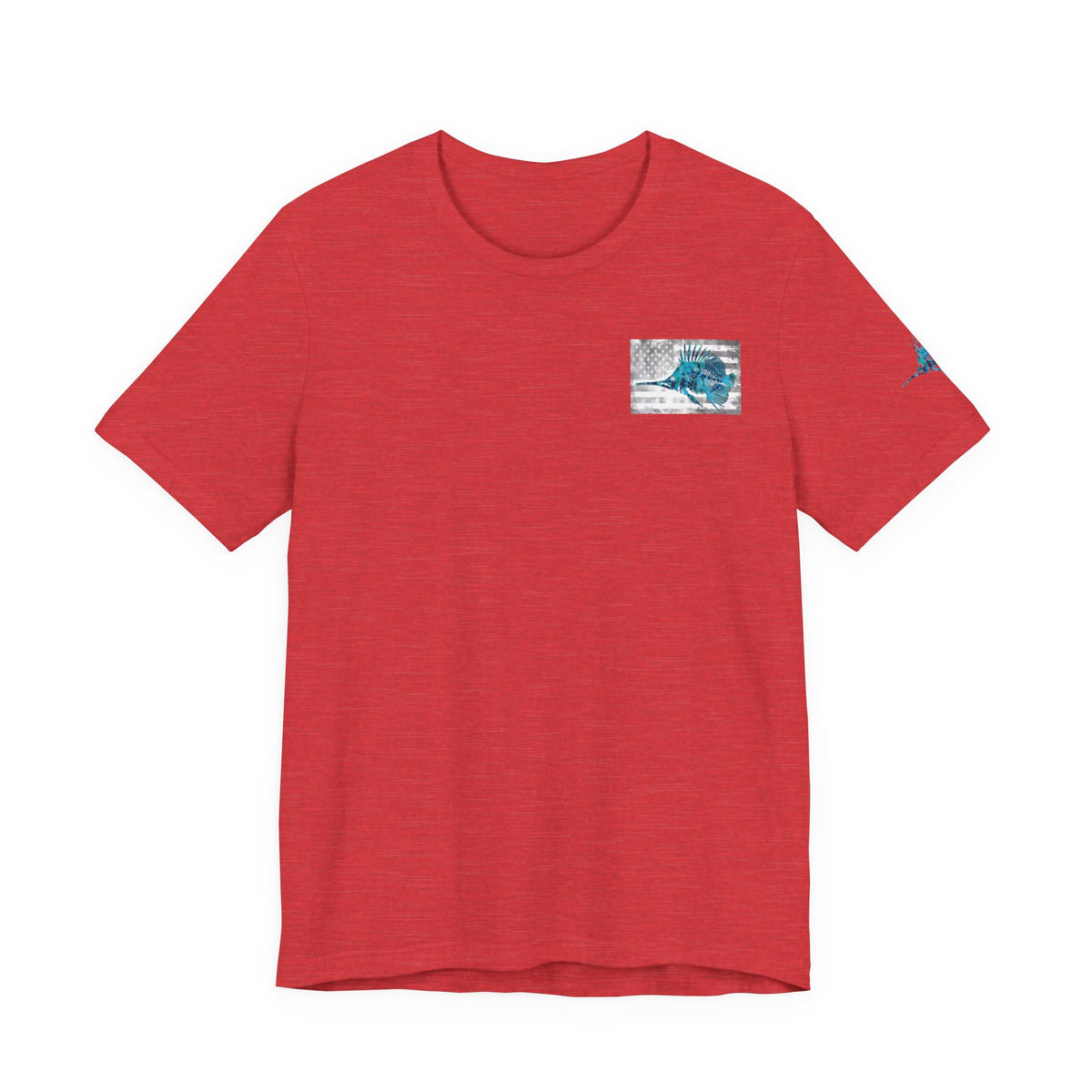Fish Skeleton Grunge American Flag Tee, Patriotic Fishing Shirt, Vintage USA Bones, Fourth of July Apparel,