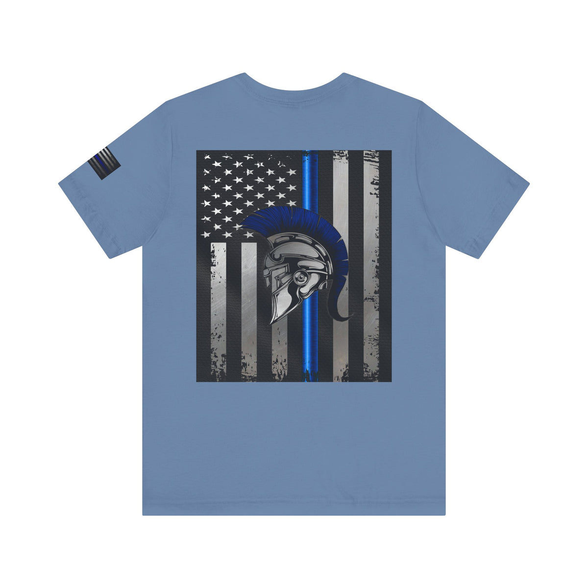 Spartan Thin Blue Line American Flag T-Shirt – Honor & Valor Police Tribute Tee