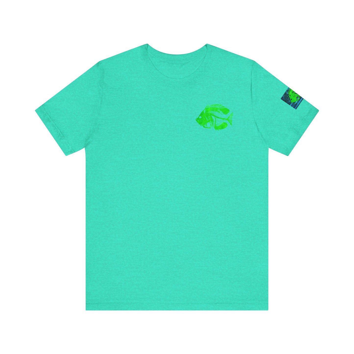 Green Pearch Angler Grunge American Flag Tee, Patriotic USA Shirt, Vintage American Flag