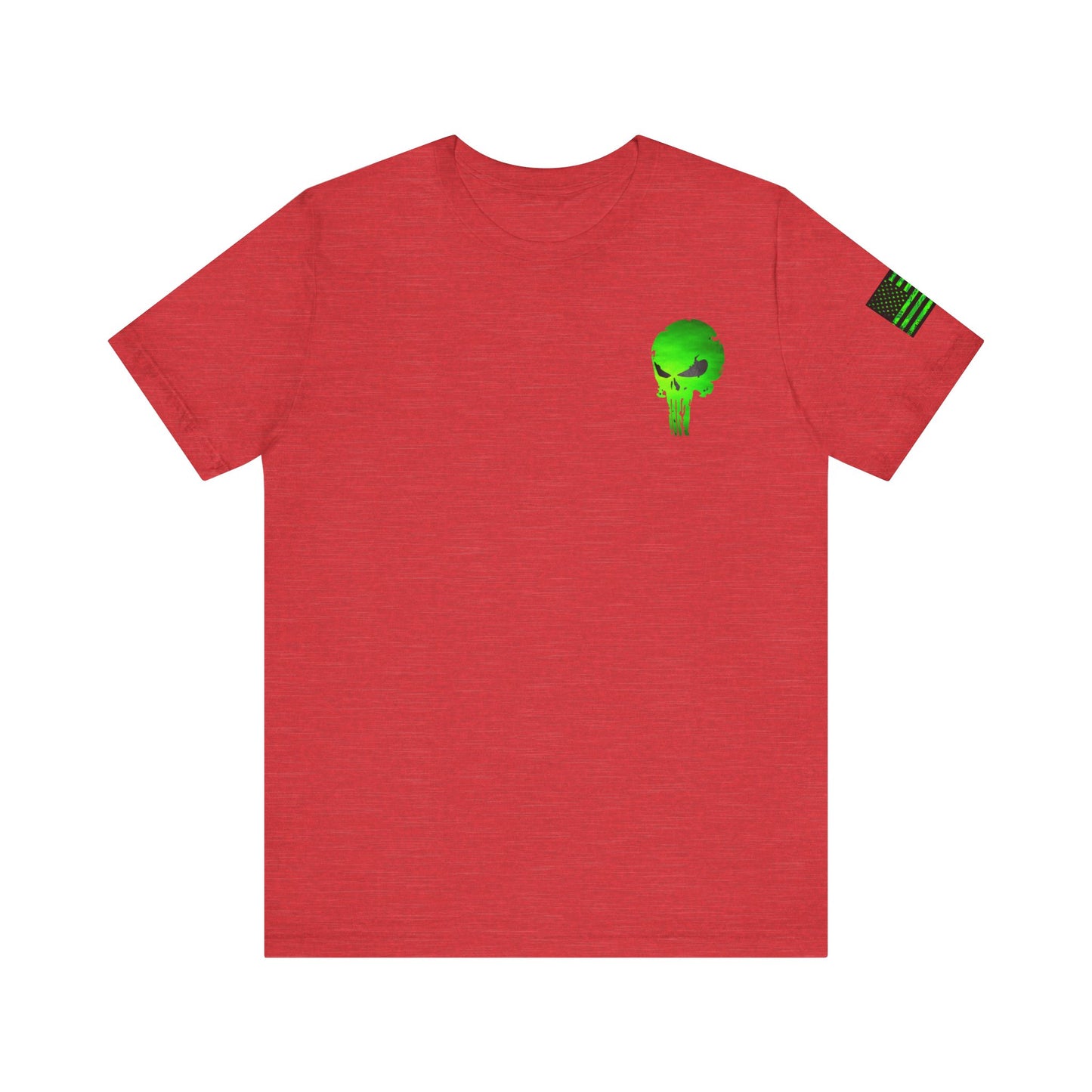 Toxic Green Punisher Skull – Neon Grunge Vigilante Graphic for Shirts, Decals & Prints