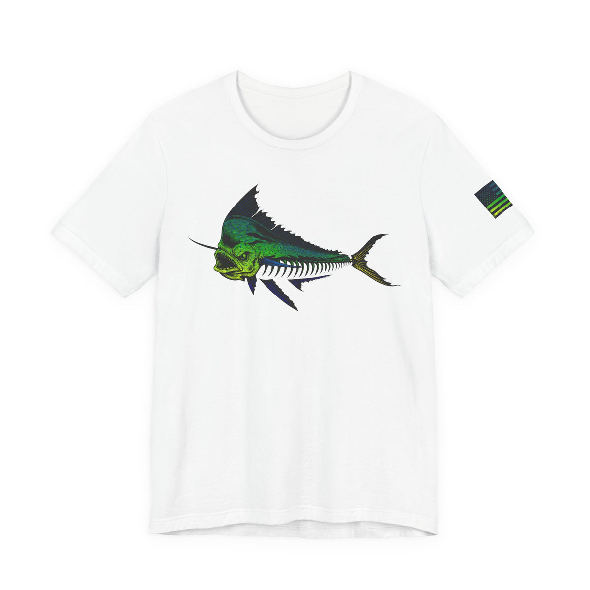 Mahi Angler Grunge American Flag Tee, Patriotic USA Shirt, Vintage American Flag