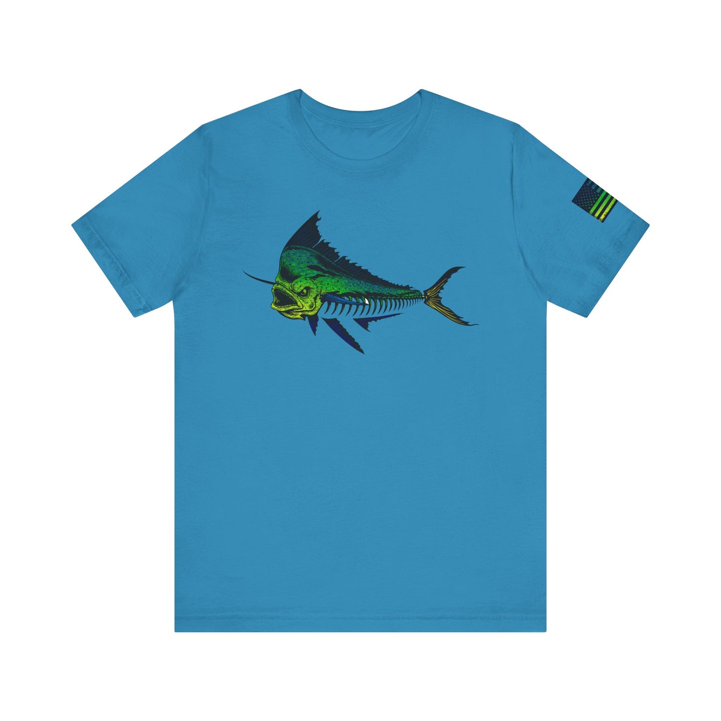 Mahi Angler Grunge American Flag Tee, Patriotic USA Shirt, Vintage American Flag
