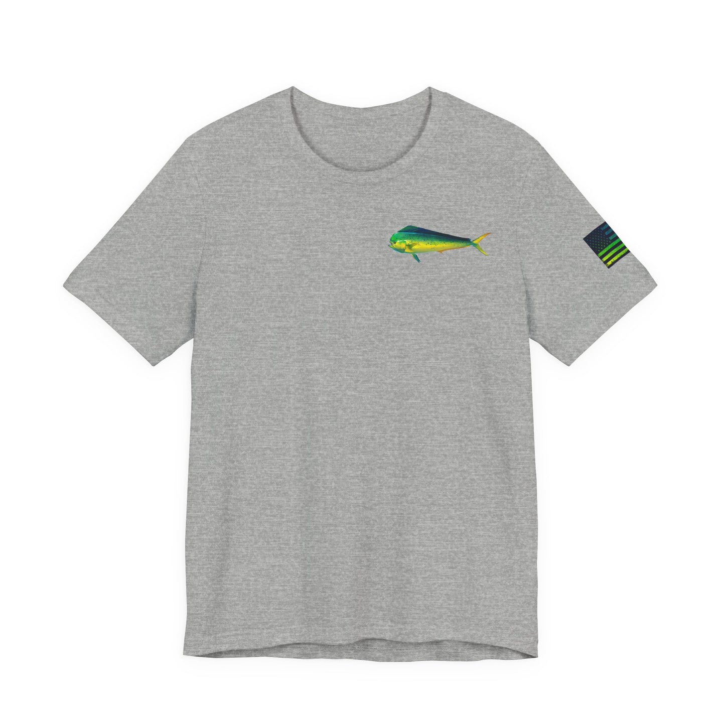 Mahi Mahi American Flag Fishing T-Shirt – Bold Offshore Graphic Tee