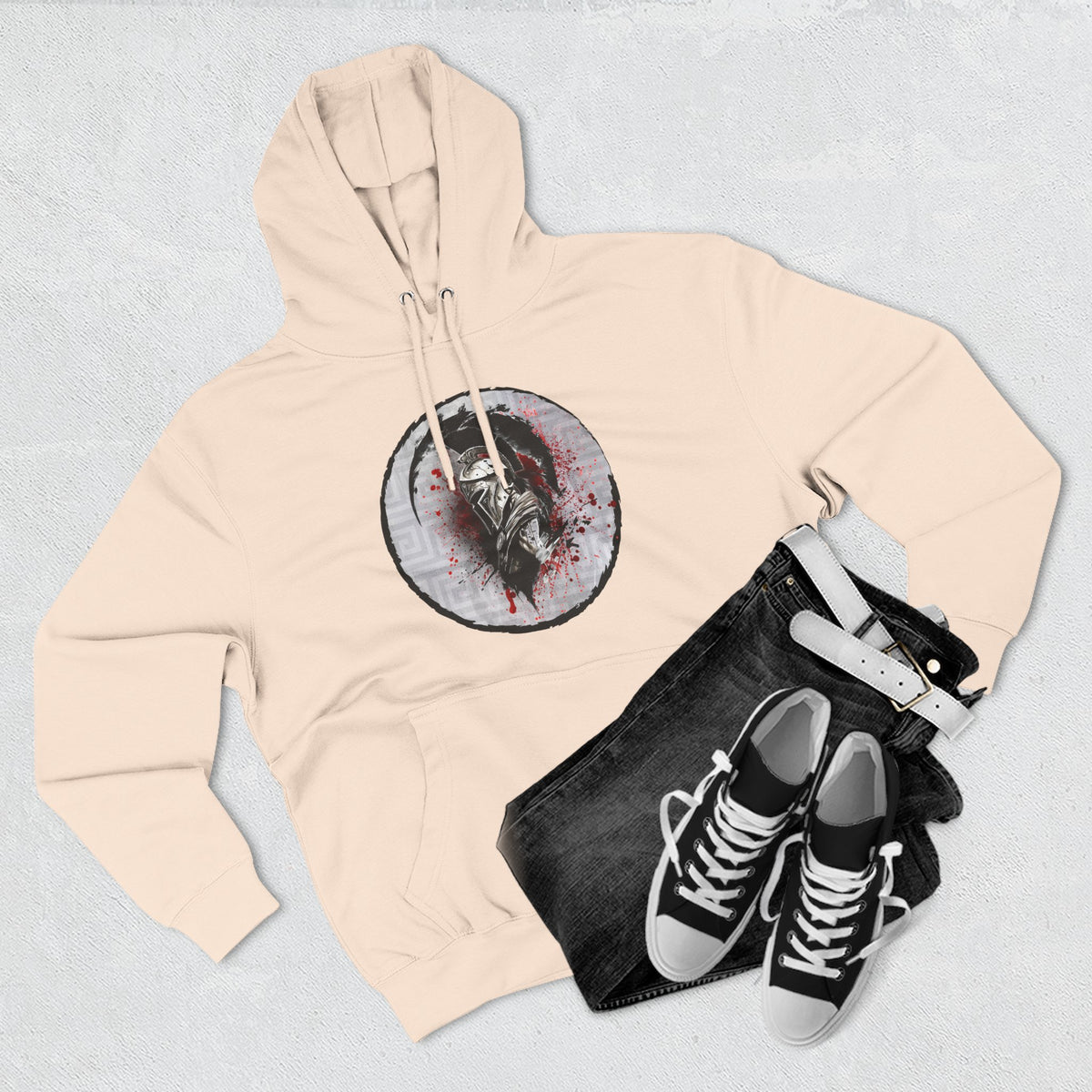 Three-Panel Fleece Hoodie Spartan Warrior