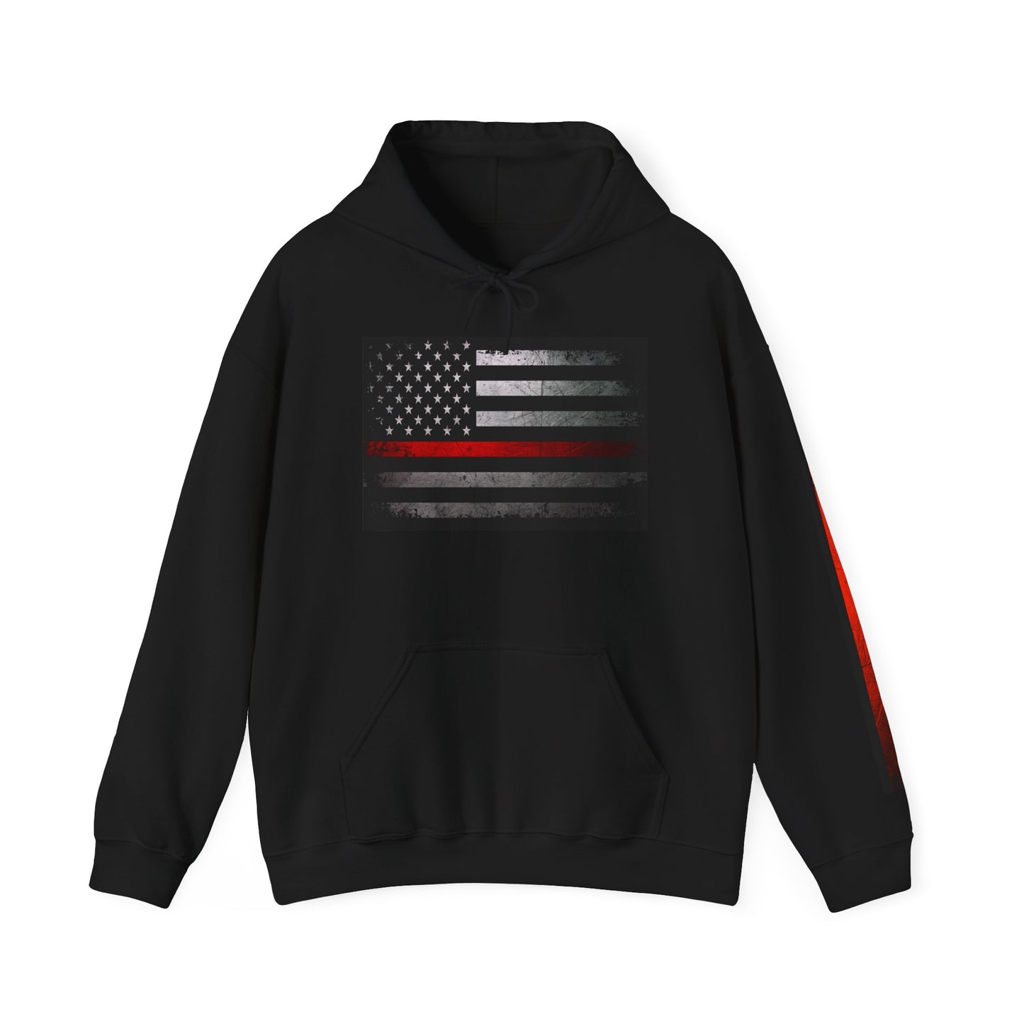 Firefighter Thin Red Line American Flag Hoodie, Fireman Gift, Firefighter Apparel, Thin Red Line Sweatshirt, Firefighter