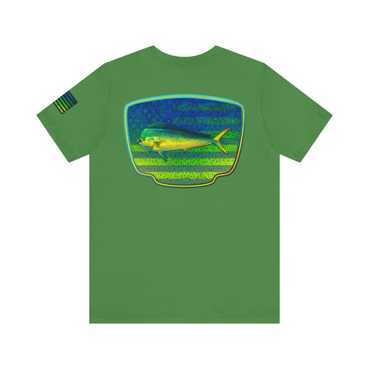 Patriotic Mahi Mahi Flag T-Shirt – Bold Saltwater Fishing Graphic Tee