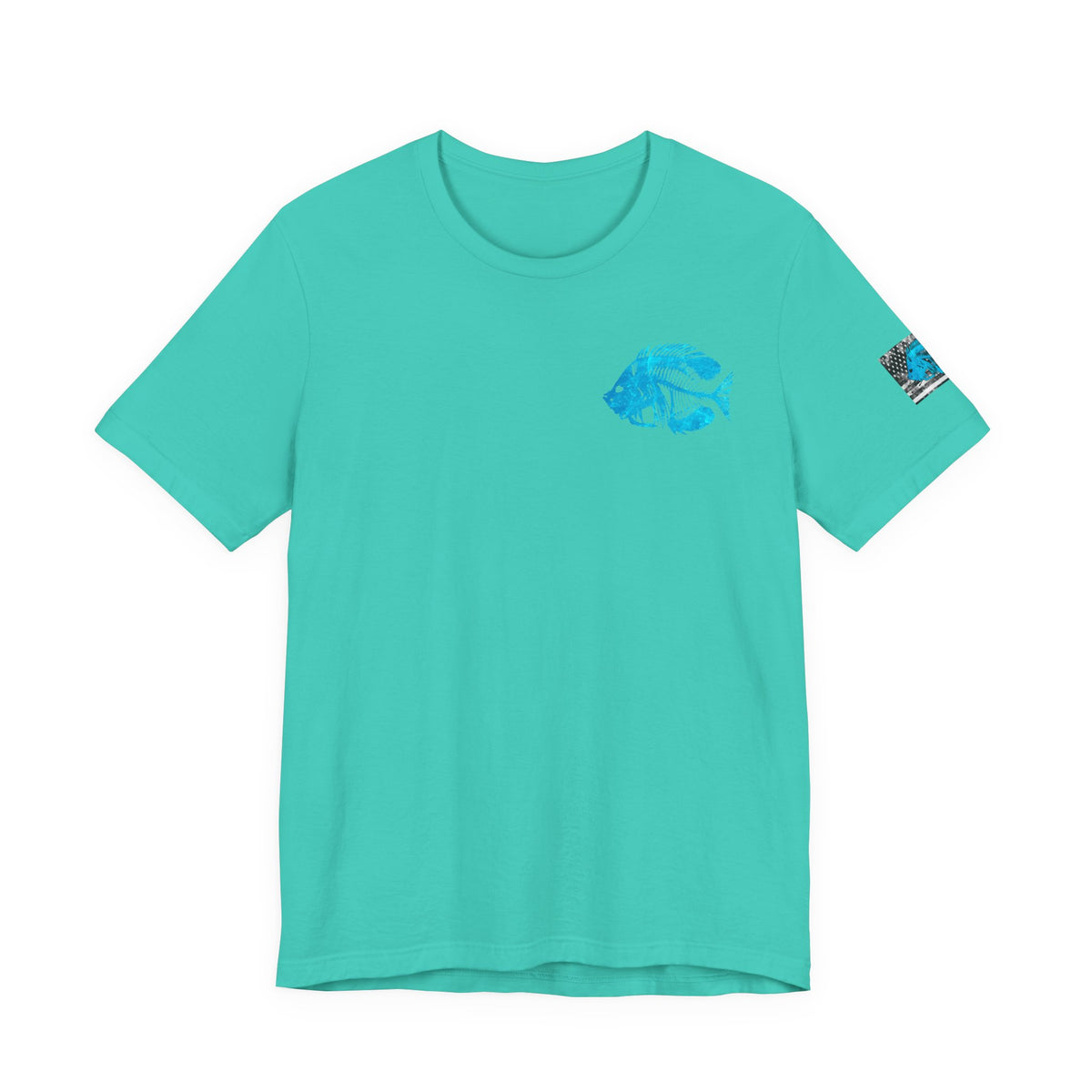Blue Pearch Angler Grunge American Flag Tee, Patriotic USA Shirt, Vintage American Flag