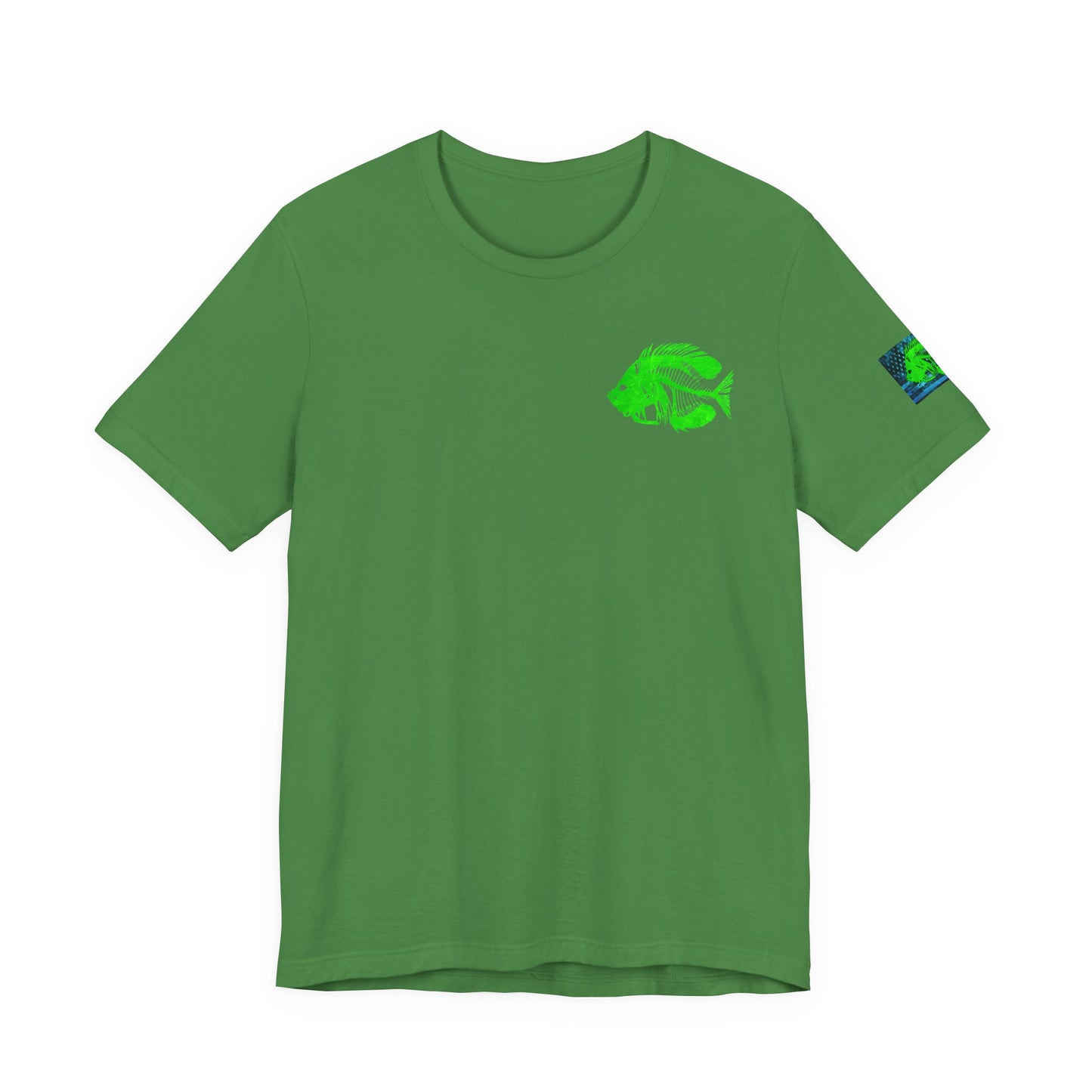 Green Pearch Angler Grunge American Flag Tee, Patriotic USA Shirt, Vintage American Flag