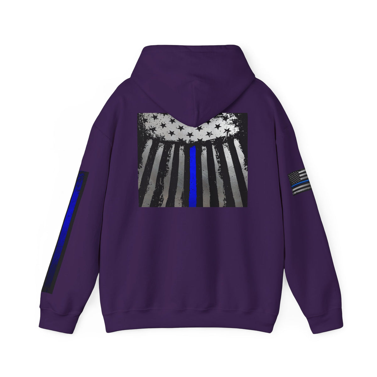 Spartan Thin Blue Line Flag Hoodie – Warrior Helmet Patriotic Sweatshirt for Police Supporters