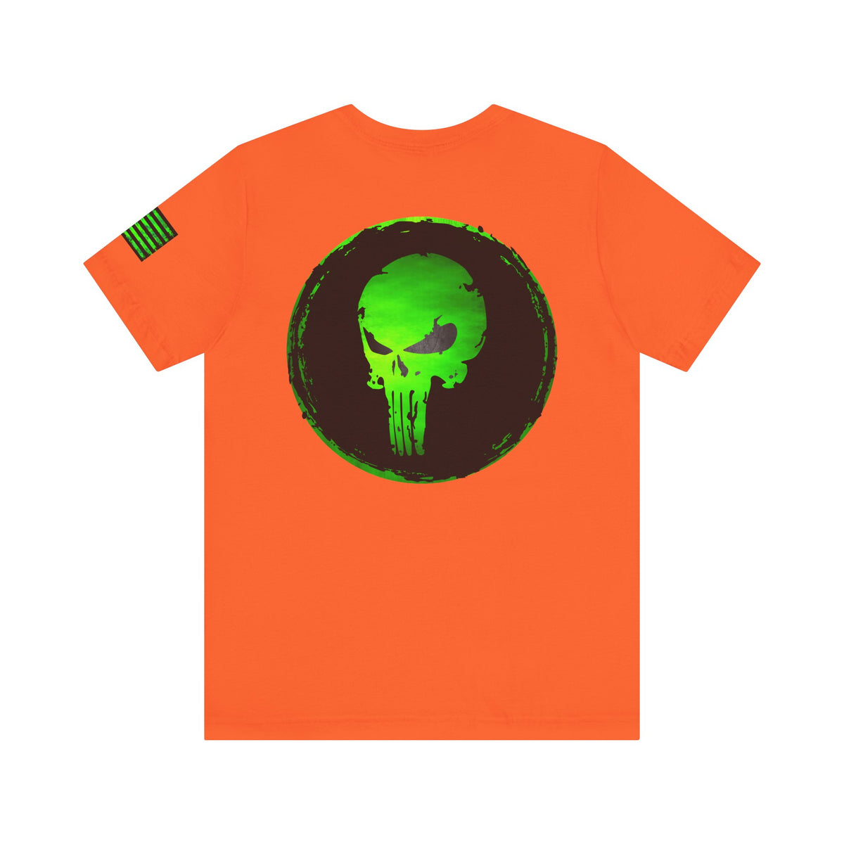 Toxic Green Punisher Skull – Neon Grunge Vigilante Graphic for Shirts, Decals & Prints