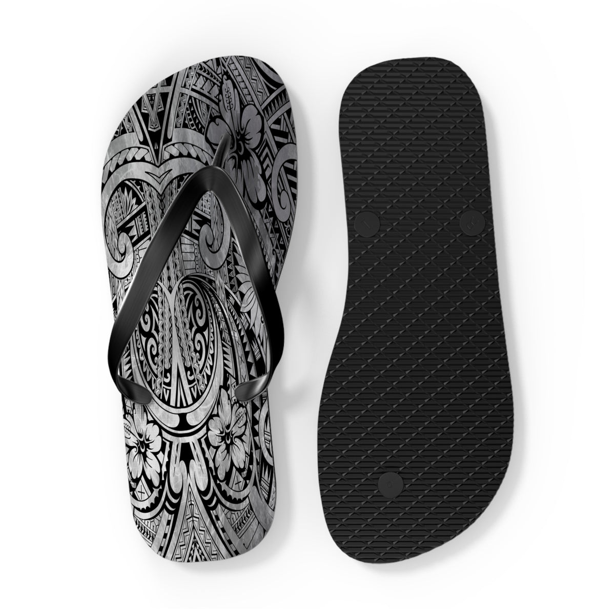 Polynesian Storm Flip Flops - Beach Vibes, Summer Sandals, Festival Footwear, Unique Gift, Vacation Essentials