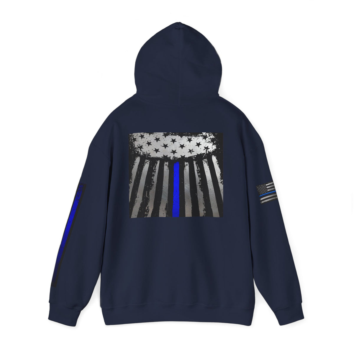 Spartan Thin Blue Line Flag Hoodie – Warrior Helmet Patriotic Sweatshirt for Police Supporters