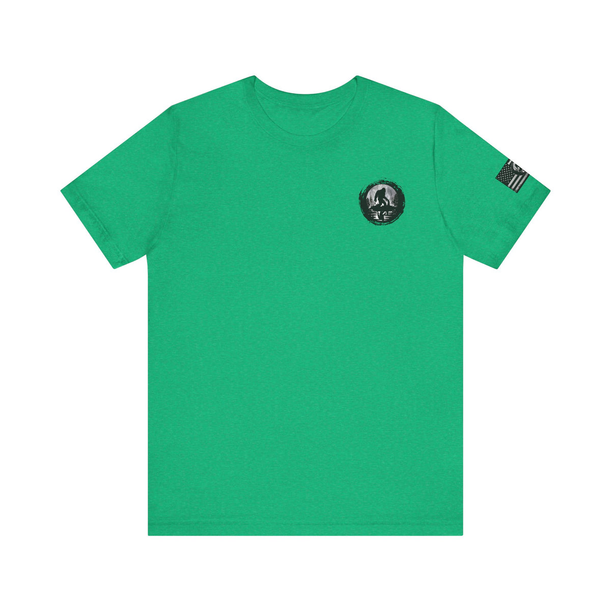 Bigfoot American Flag Adventure-Ready Unisex Tee, Perfect for Campouts, Gifts, Outdoor Wear
