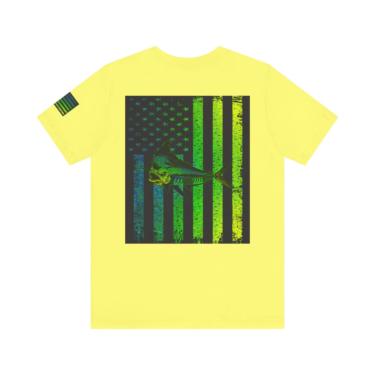 Mahi Angler Grunge American Flag Tee, Patriotic USA Shirt, Vintage American Flag