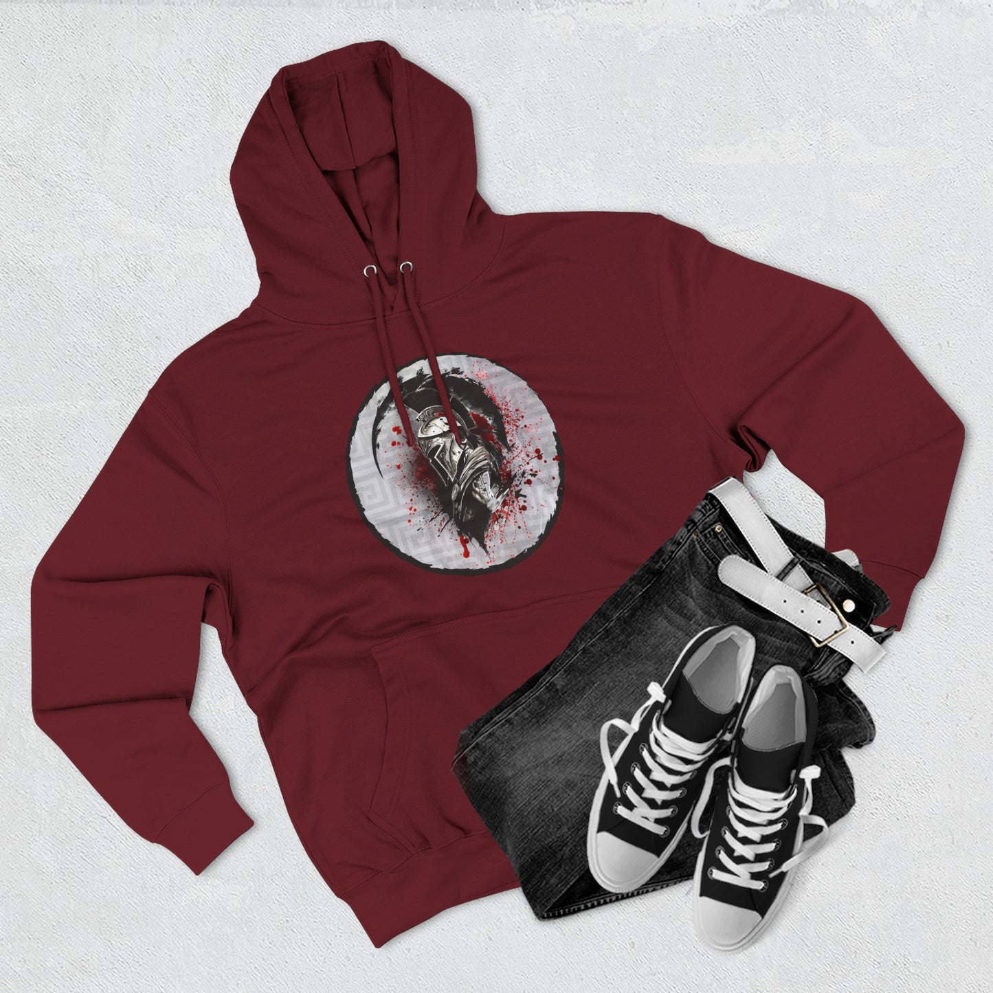 Three-Panel Fleece Hoodie Spartan Warrior