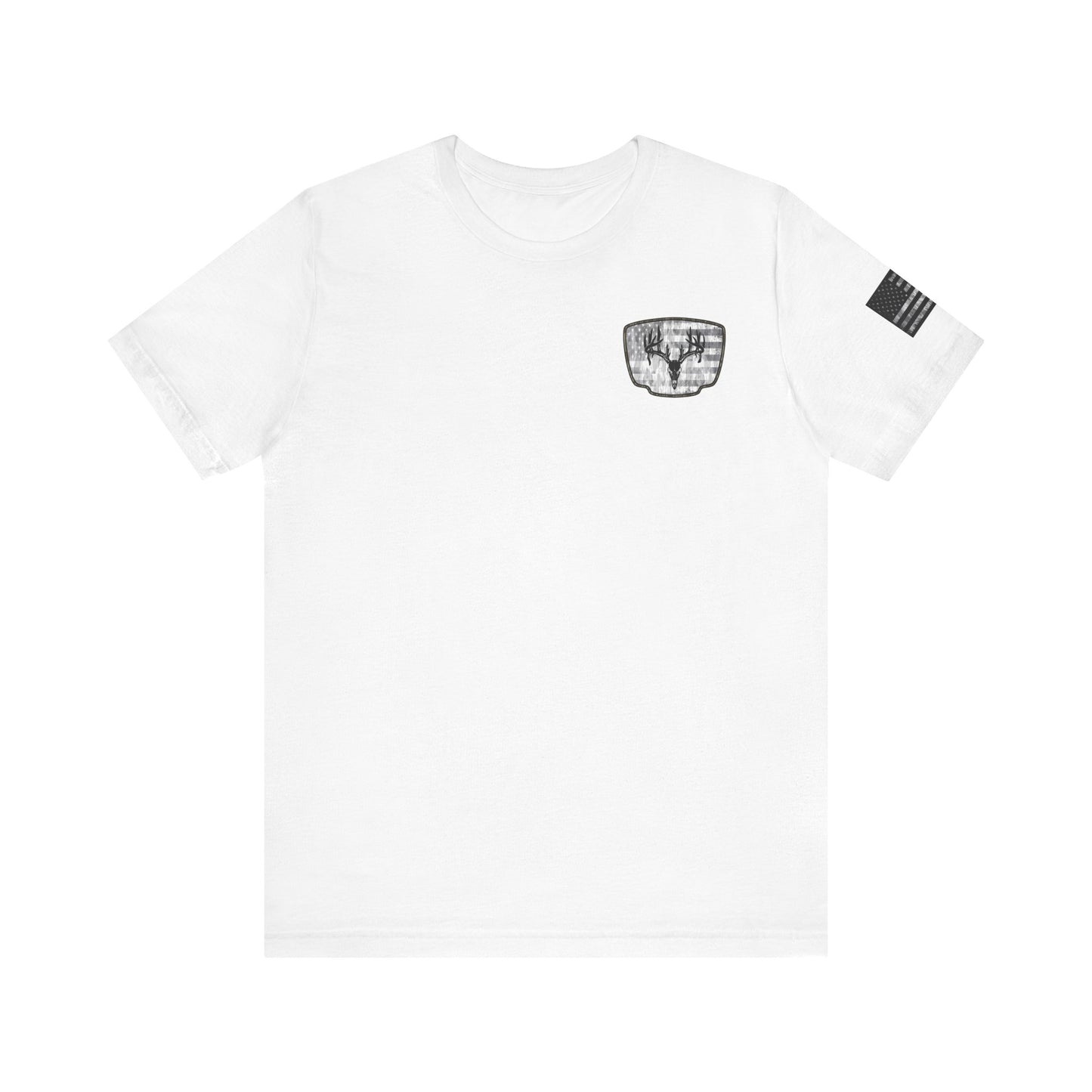 Patriotic Deer Skull Antler Hunting T-Shirt