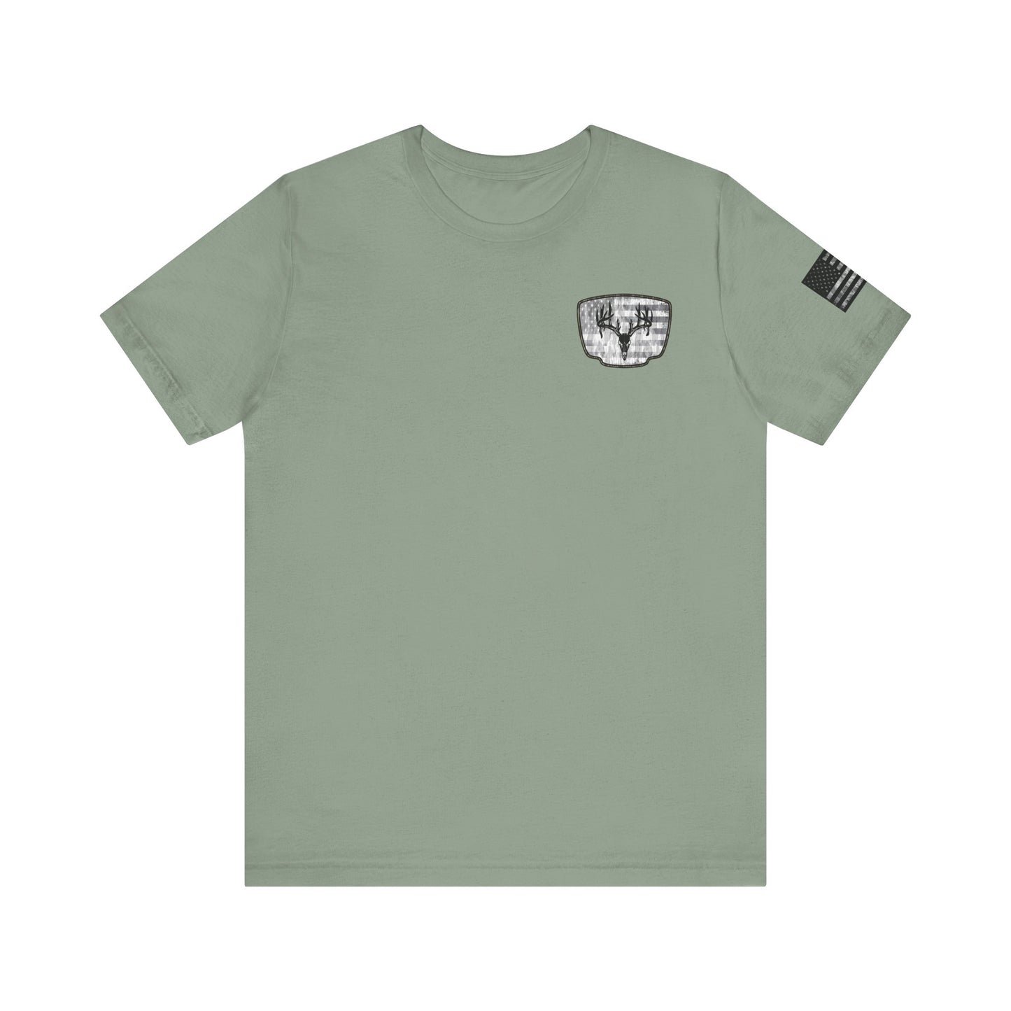 Patriotic Deer Skull Antler Hunting T-Shirt