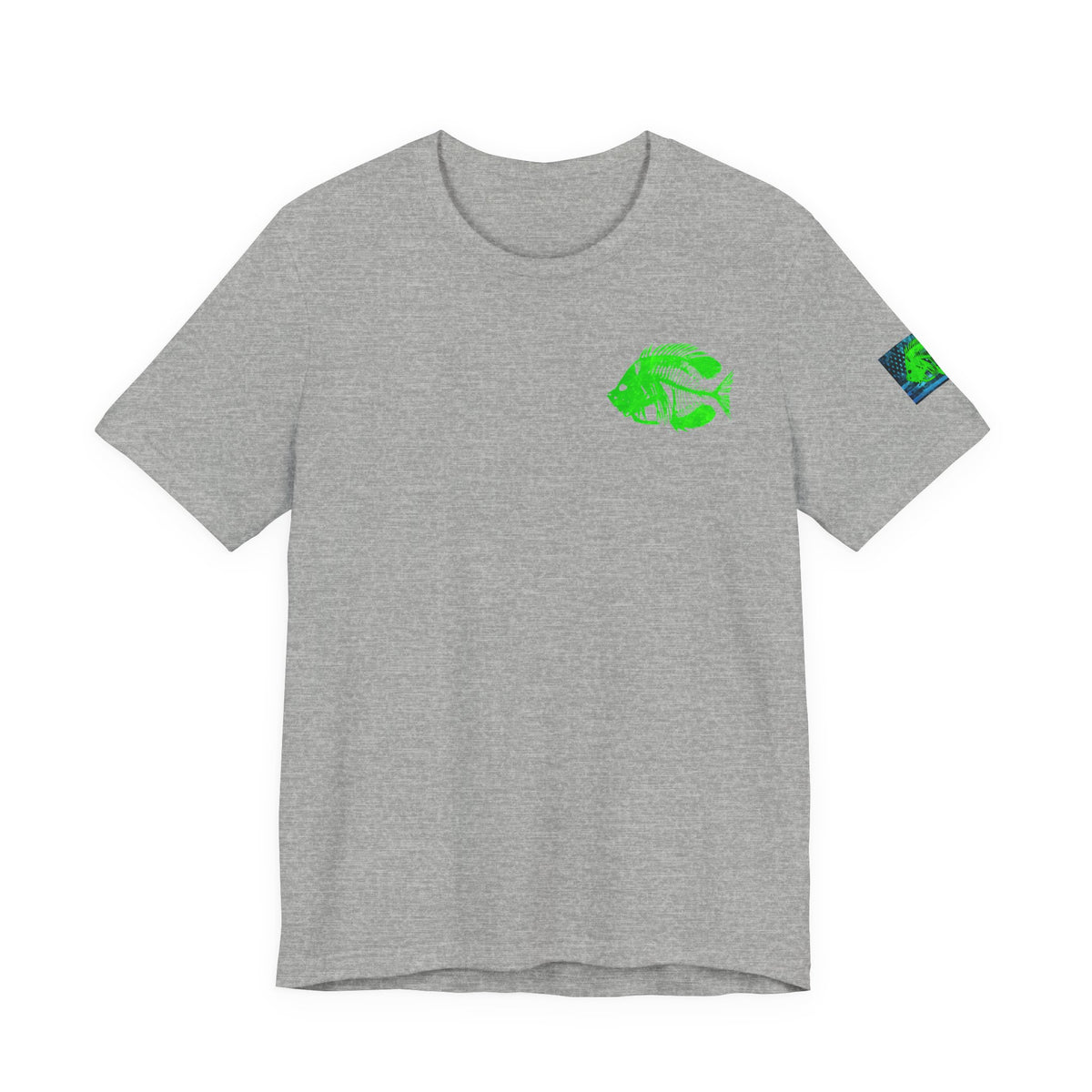 Green Pearch Angler Grunge American Flag Tee, Patriotic USA Shirt, Vintage American Flag