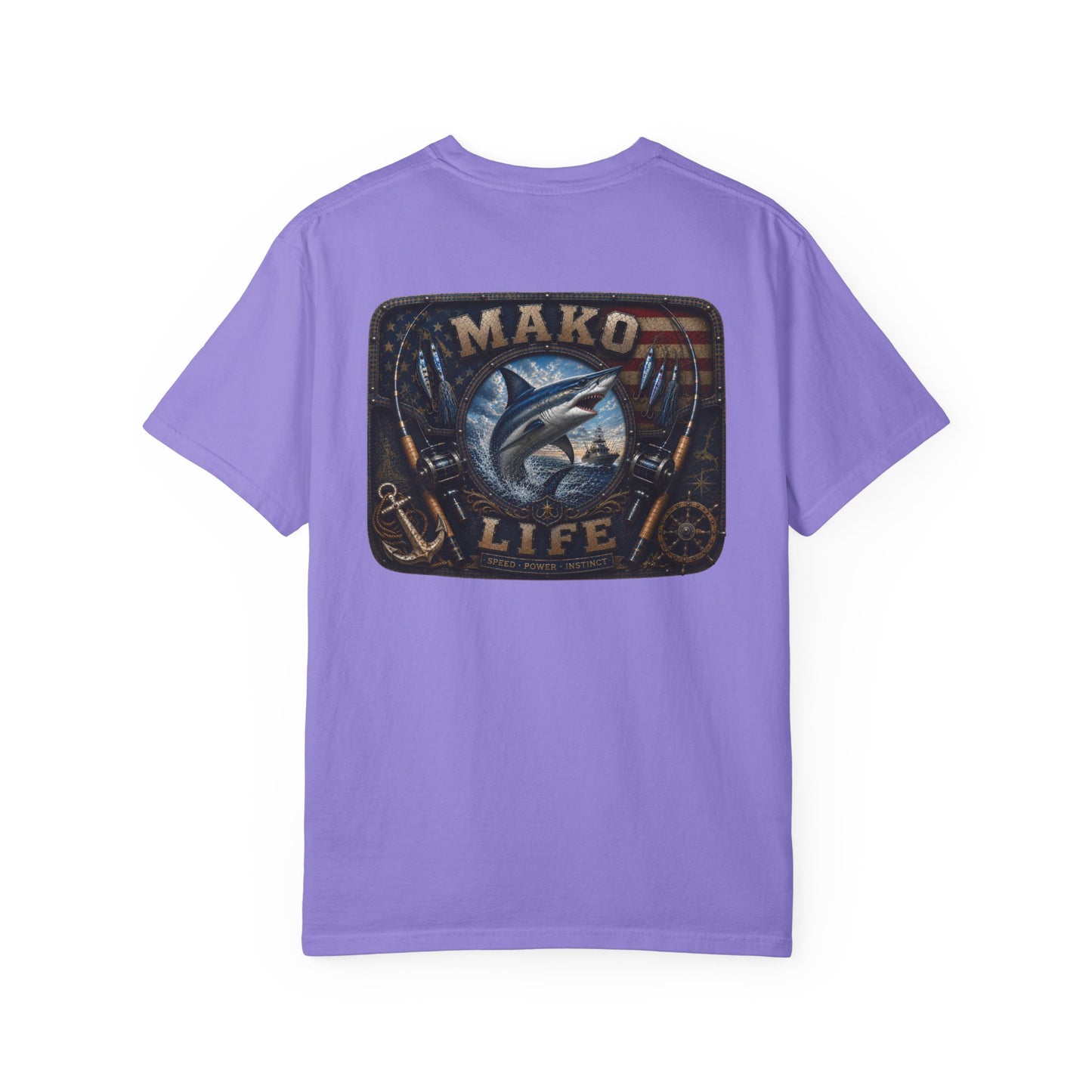 Mako Life T-Shirt — Vintage Marlin & Anchor Fishing Tee