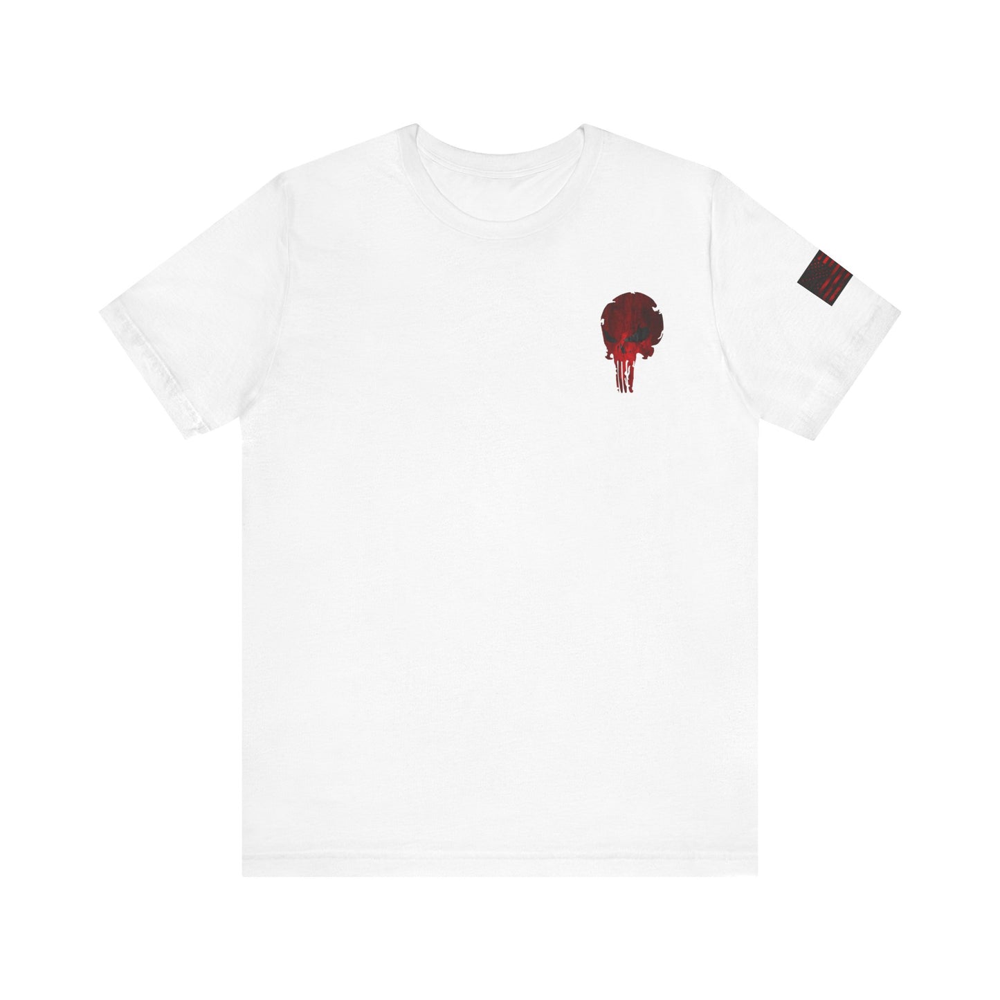 Punisher Skull Red Grunge Distressed Design – Tactical Graphic Art for Shirts, Decals, and Merch