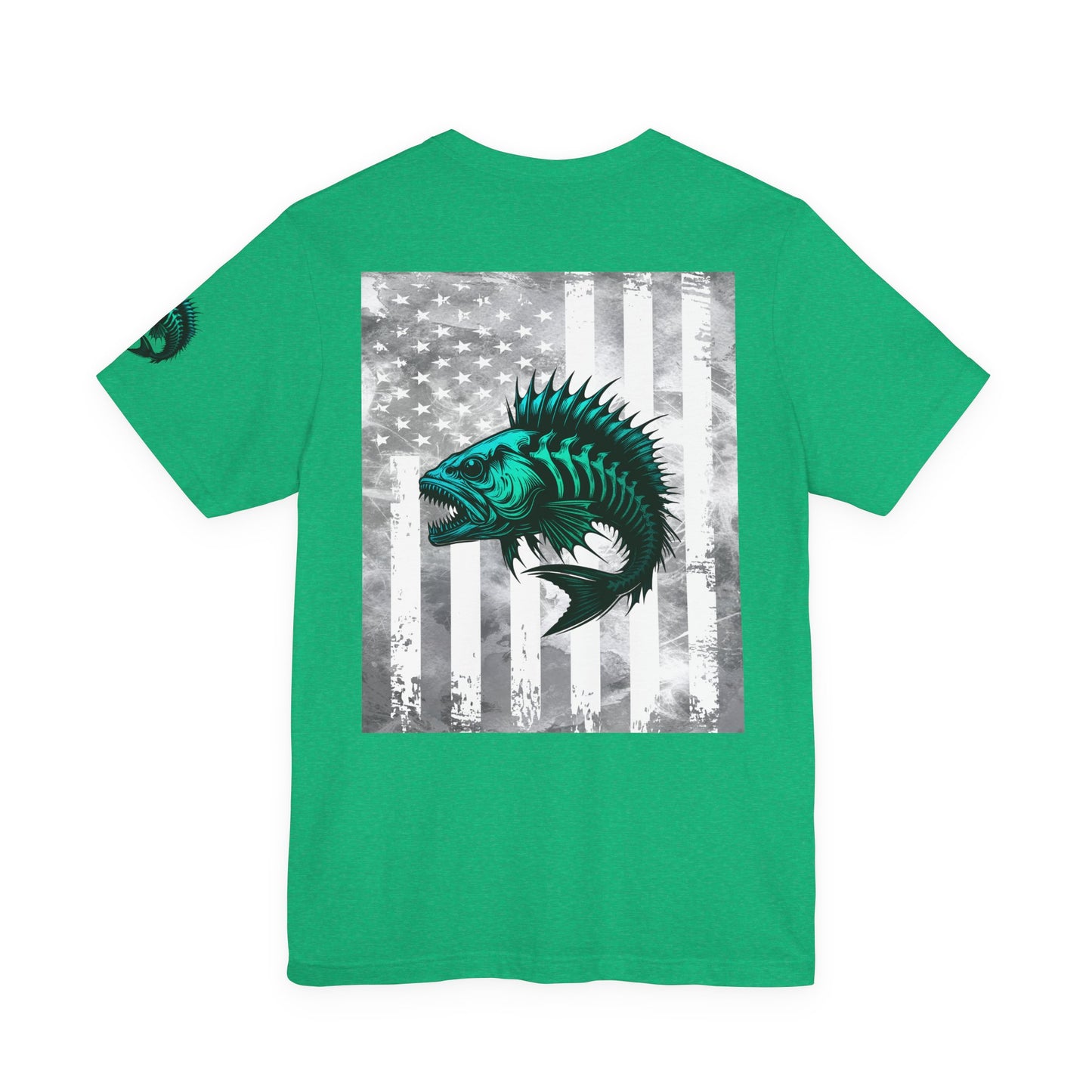 Fishing Grunge American Flag Tee, Patriotic USA Shirt, Vintage American Flag