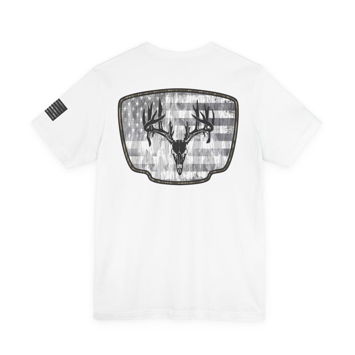 Patriotic Deer Skull Antler Hunting T-Shirt