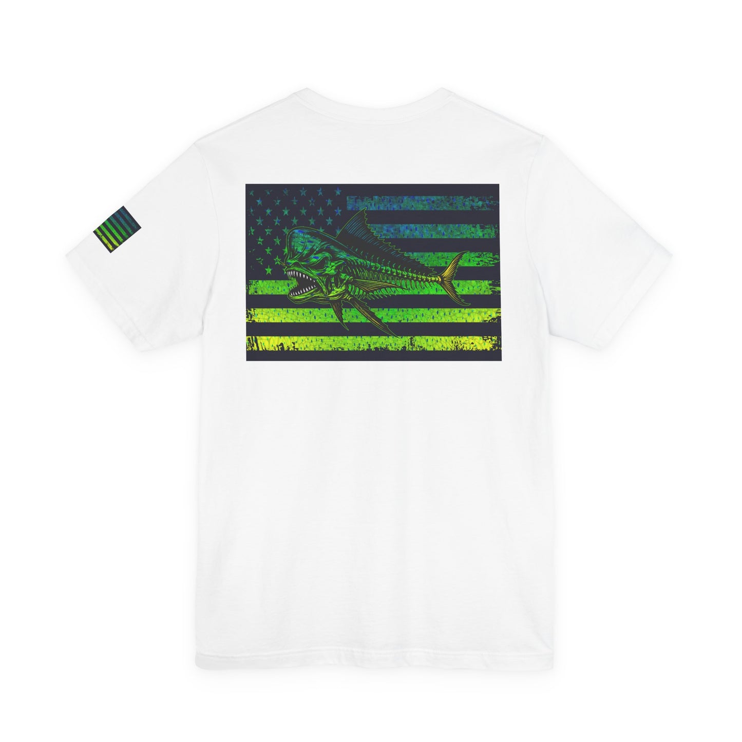 The Mahi Angler Grunge American Flag Tee, Patriotic USA Shirt, Vintage American Flag