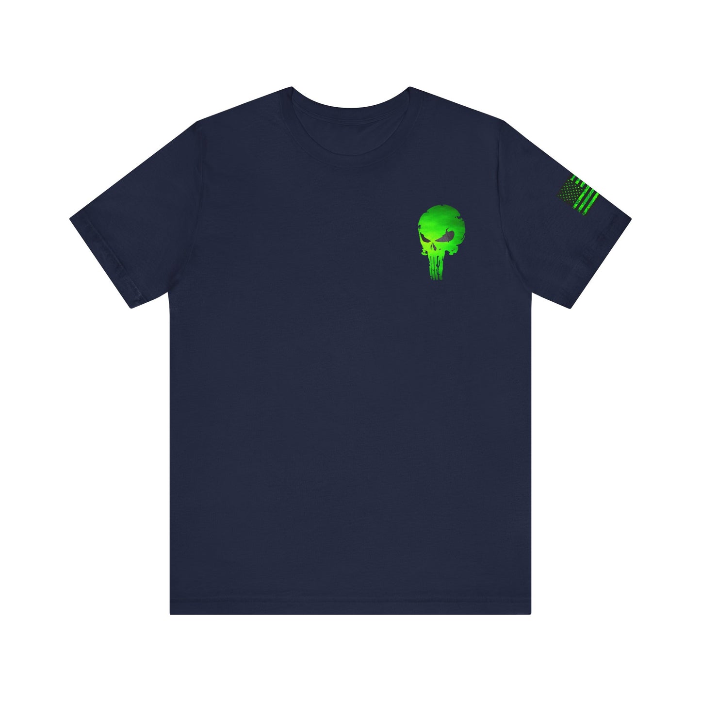 Toxic Green Punisher Skull – Neon Grunge Vigilante Graphic for Shirts, Decals & Prints