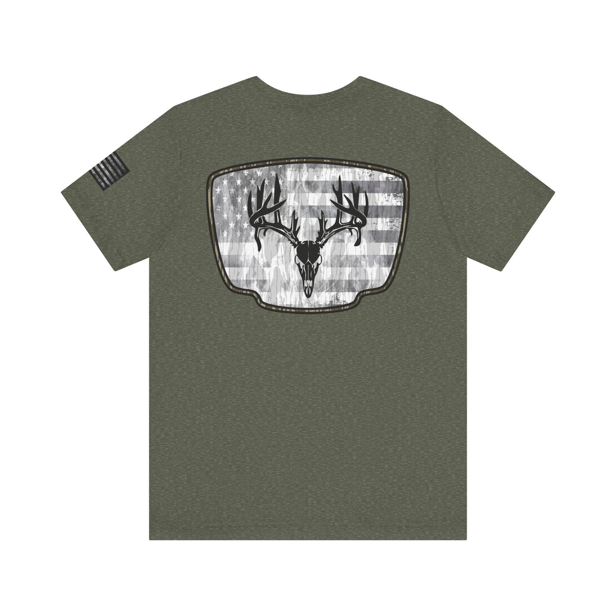 Patriotic Deer Skull Antler Hunting T-Shirt