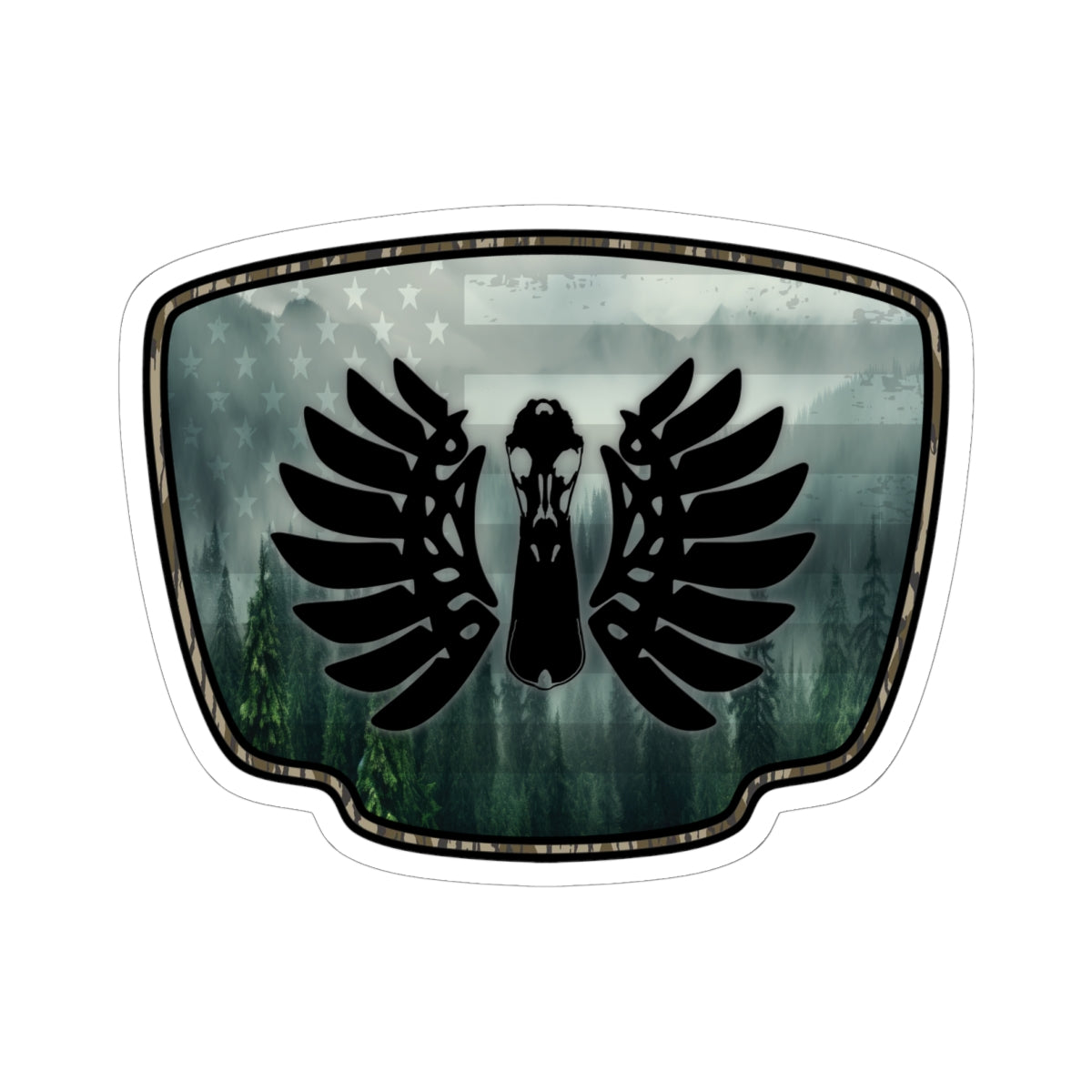 Camo Duck Hunting Badge Patriot kiss-cut stickers