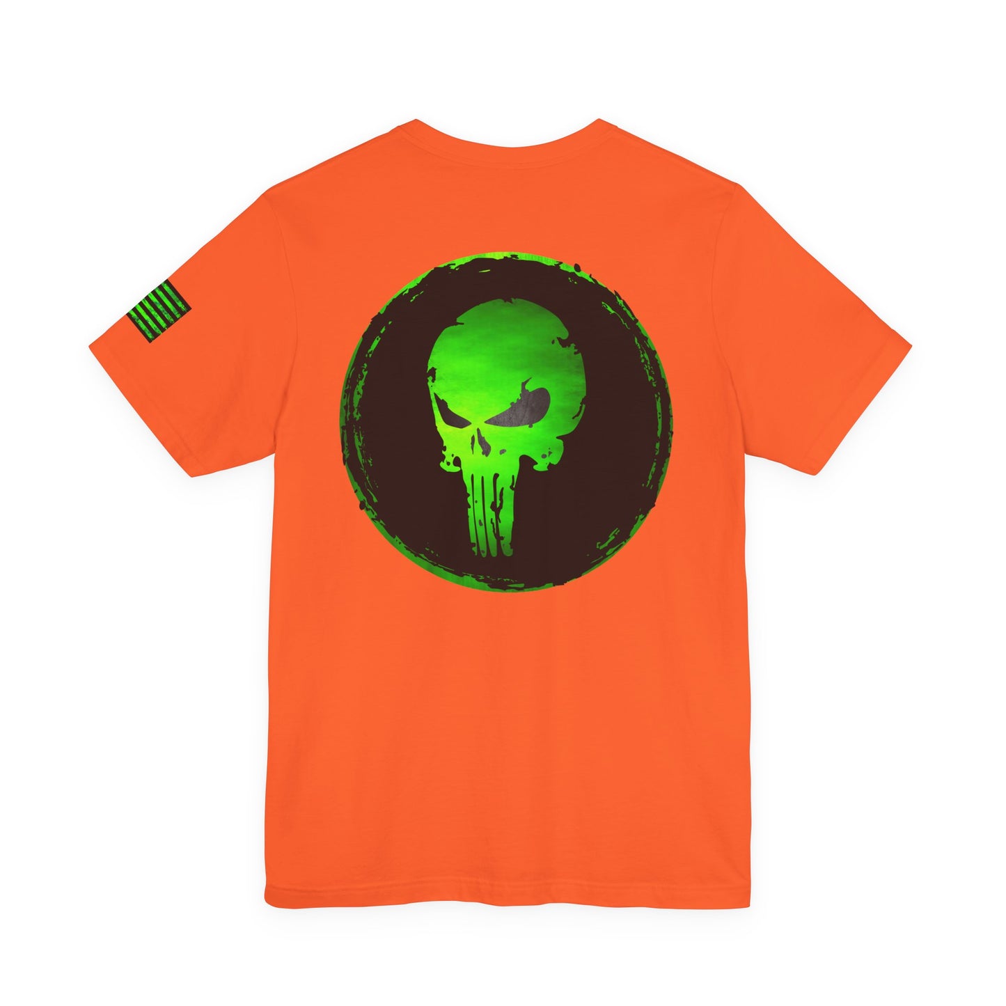 Toxic Green Punisher Skull – Neon Grunge Vigilante Graphic for Shirts, Decals & Prints