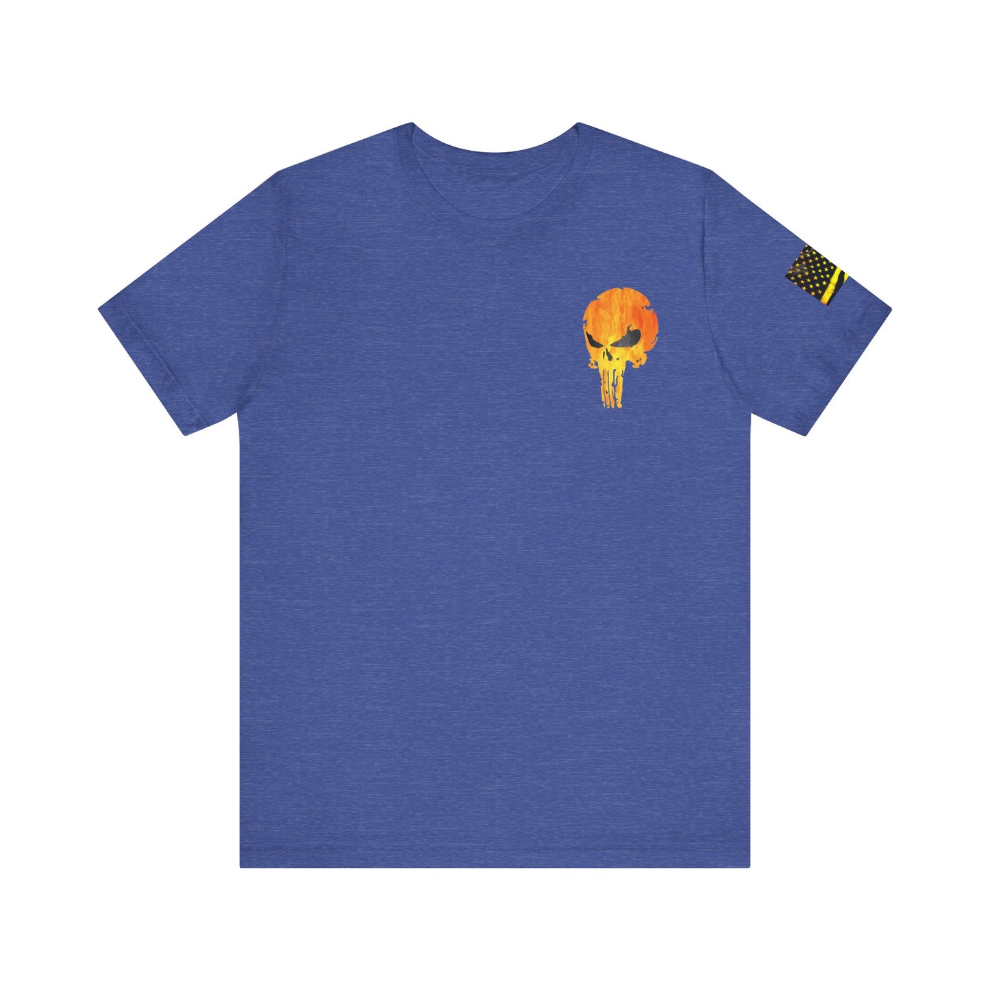 Orange Grunge Punisher Skull – Neon Grunge Vigilante Graphic for Shirts, Decals & Prints