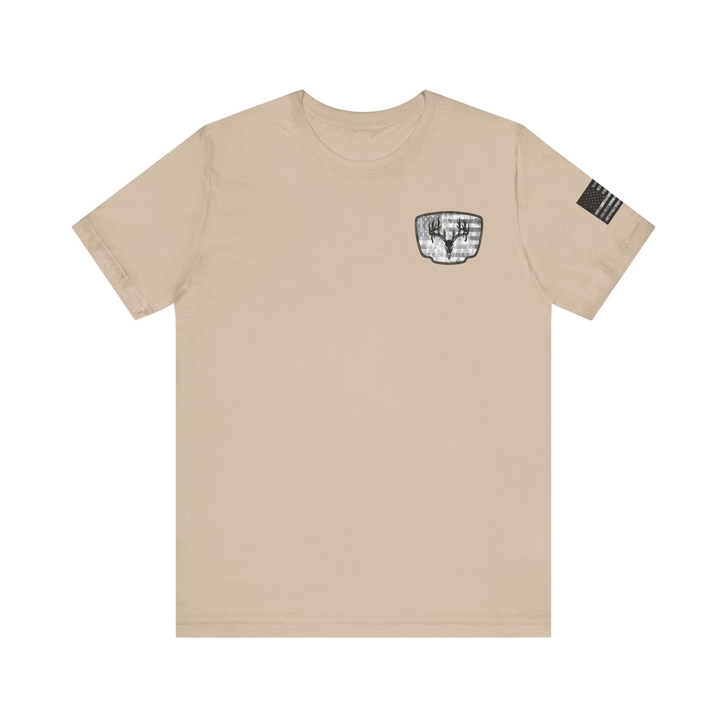 Patriotic Deer Skull Antler Hunting T-Shirt