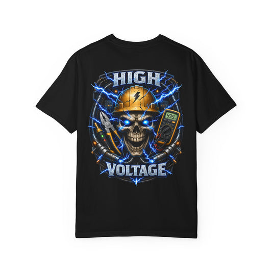High Voltage Skull T-Shirt — Electrician Safety Graphic Tee