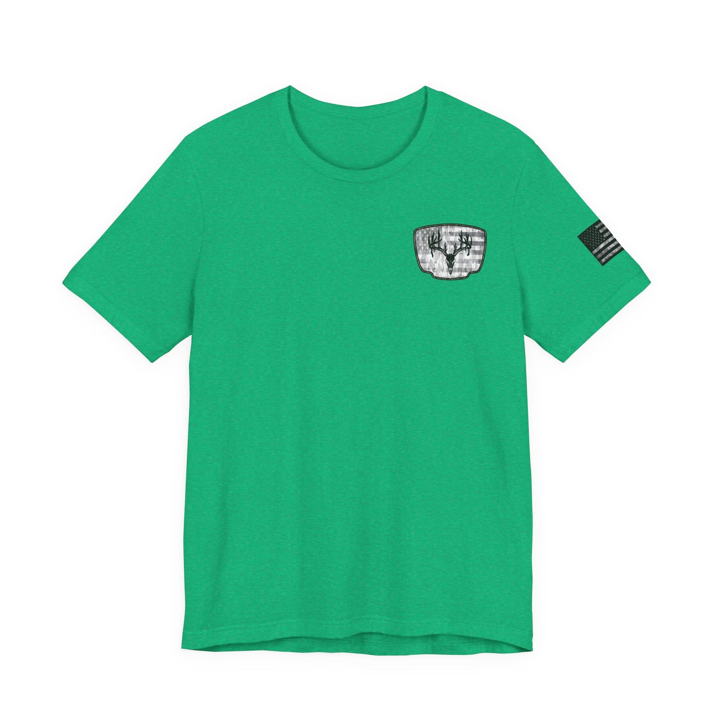 Patriotic Deer Skull Antler Hunting T-Shirt