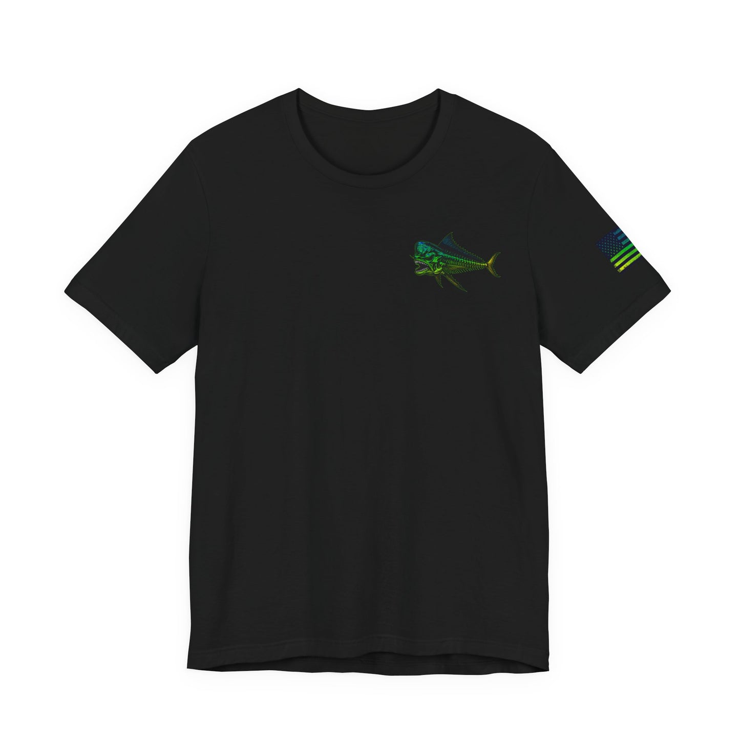 Mahi Mahi Skin Grunge American Flag Tee, Patriotic USA Shirt, Vintage American Flag